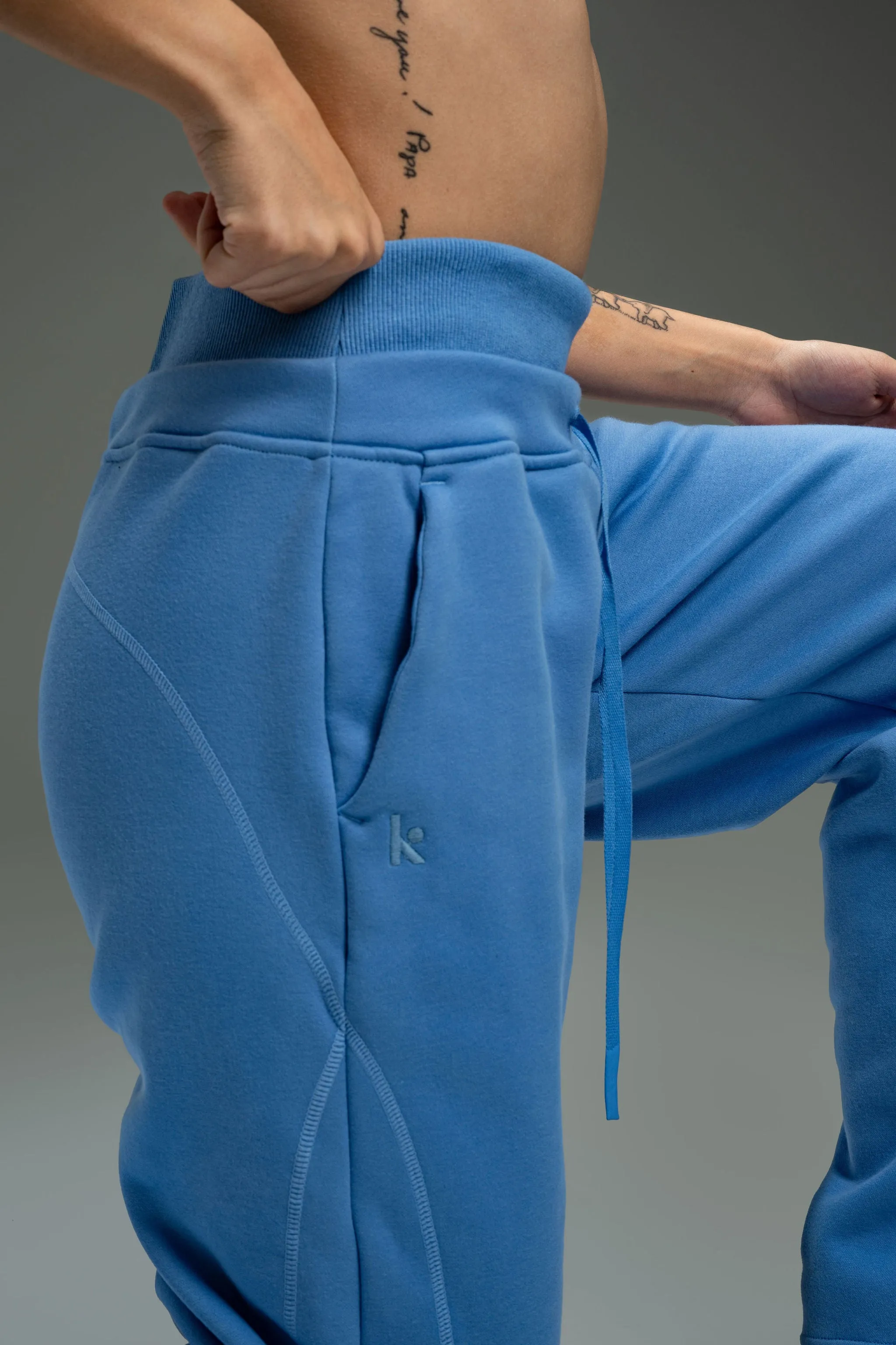CozyTec Wide Leg Sweatpants 30" - Powder Blue sold by Kamo Fitness product image thumbnail 4