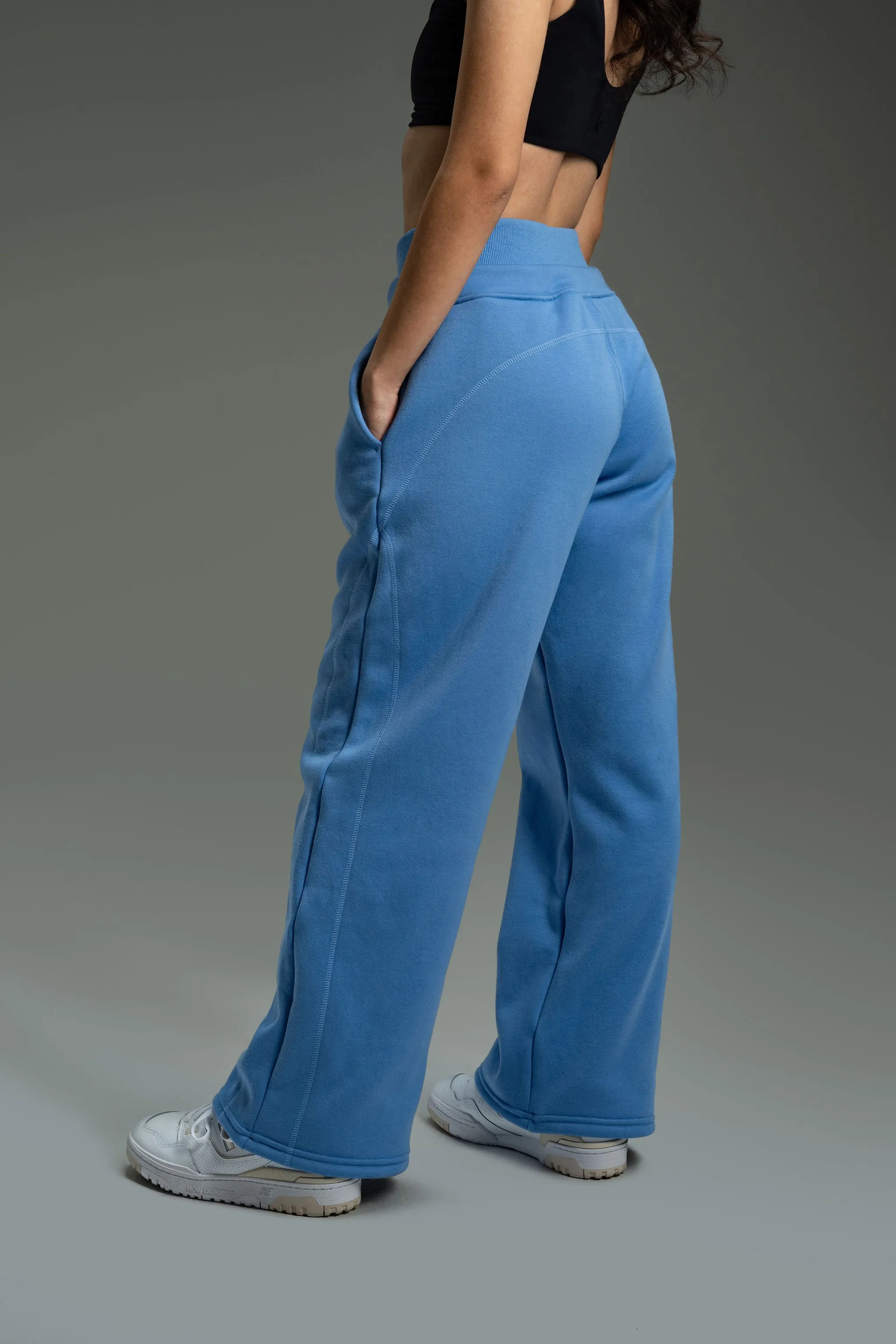 CozyTec Wide Leg Sweatpants 30" - Powder Blue sold by Kamo Fitness product image thumbnail 2