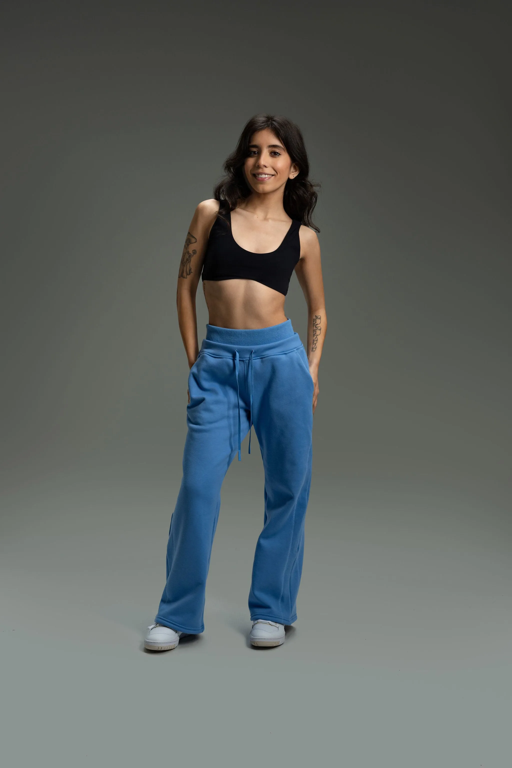 CozyTec Wide Leg Sweatpants 30" - Powder Blue sold by Kamo Fitness