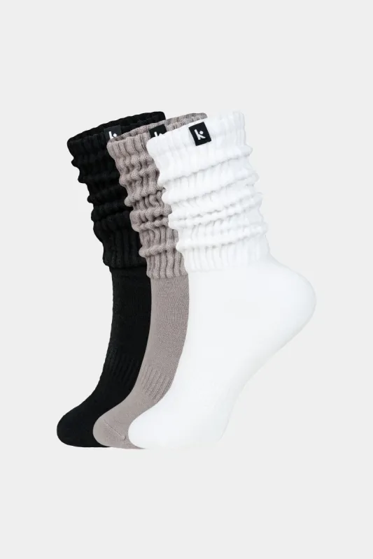 3-Pair Pack Cozy Scrunch Socks - Mixed sold by Kamo Fitness