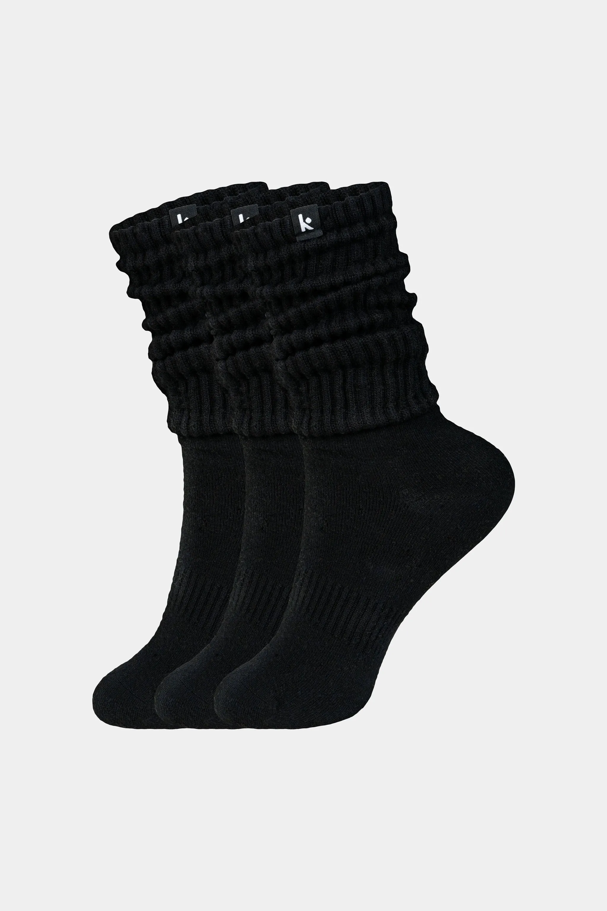3-Pair Pack Cozy Scrunch Socks - Black sold by Kamo Fitness