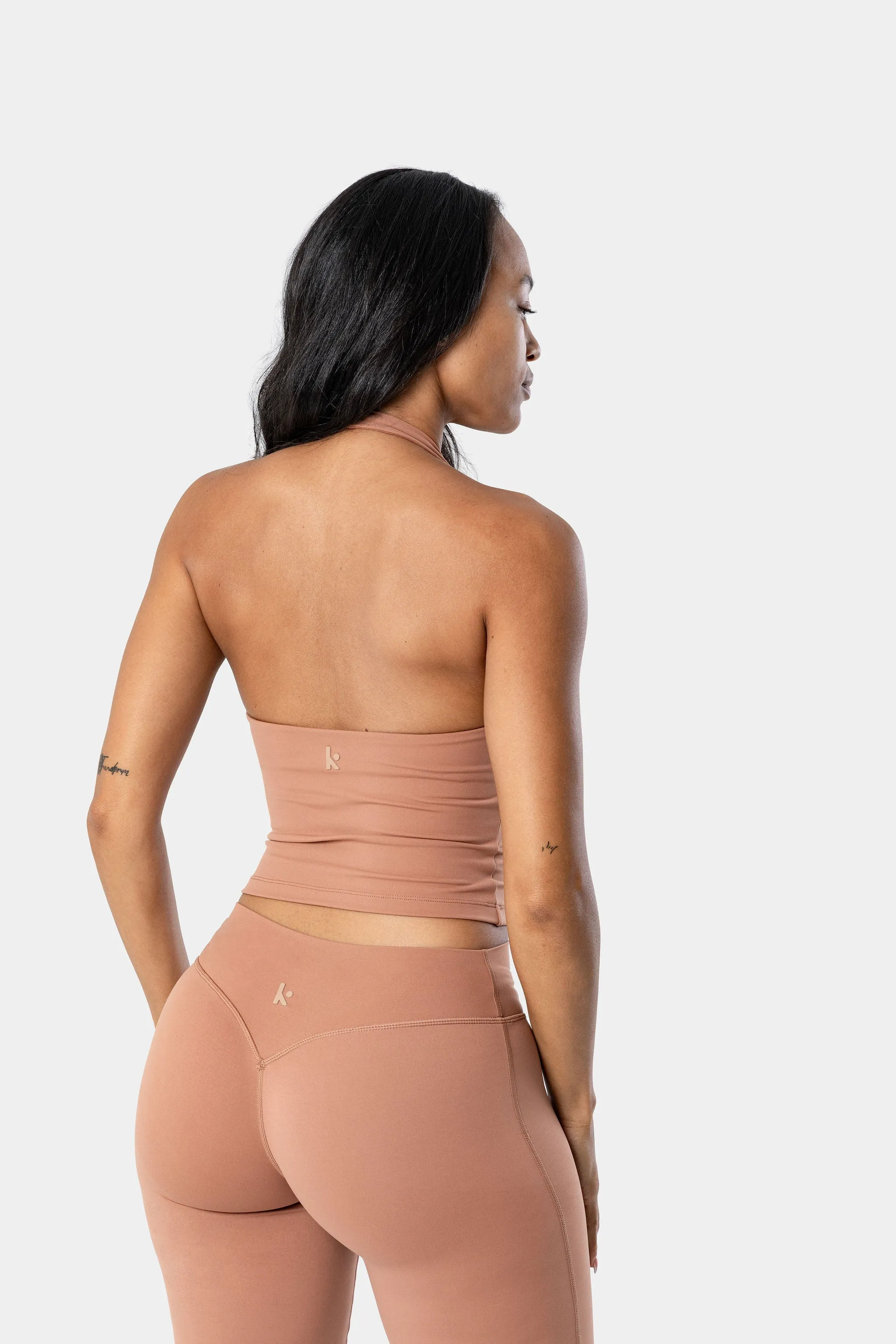 Lunara Halter Tank - Mocha Mousse sold by Kamo Fitness product image thumbnail 2