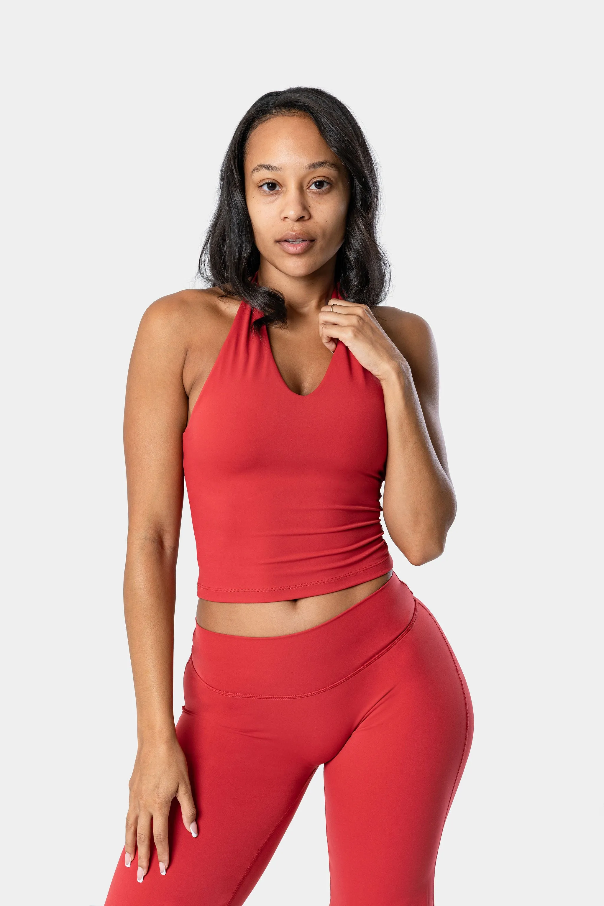 Lunara Halter Tank - Flame Red sold by Kamo Fitness