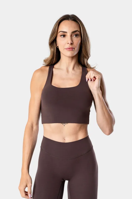 Lunara Core Bra - Chocolate Brown sold by Kamo Fitness