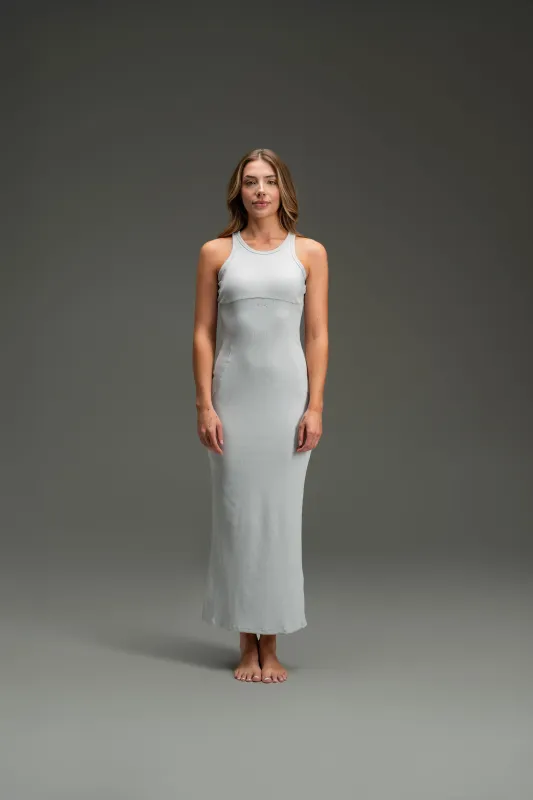 Rib Maxi Tank Dress - Heather Grey sold by Kamo Fitness