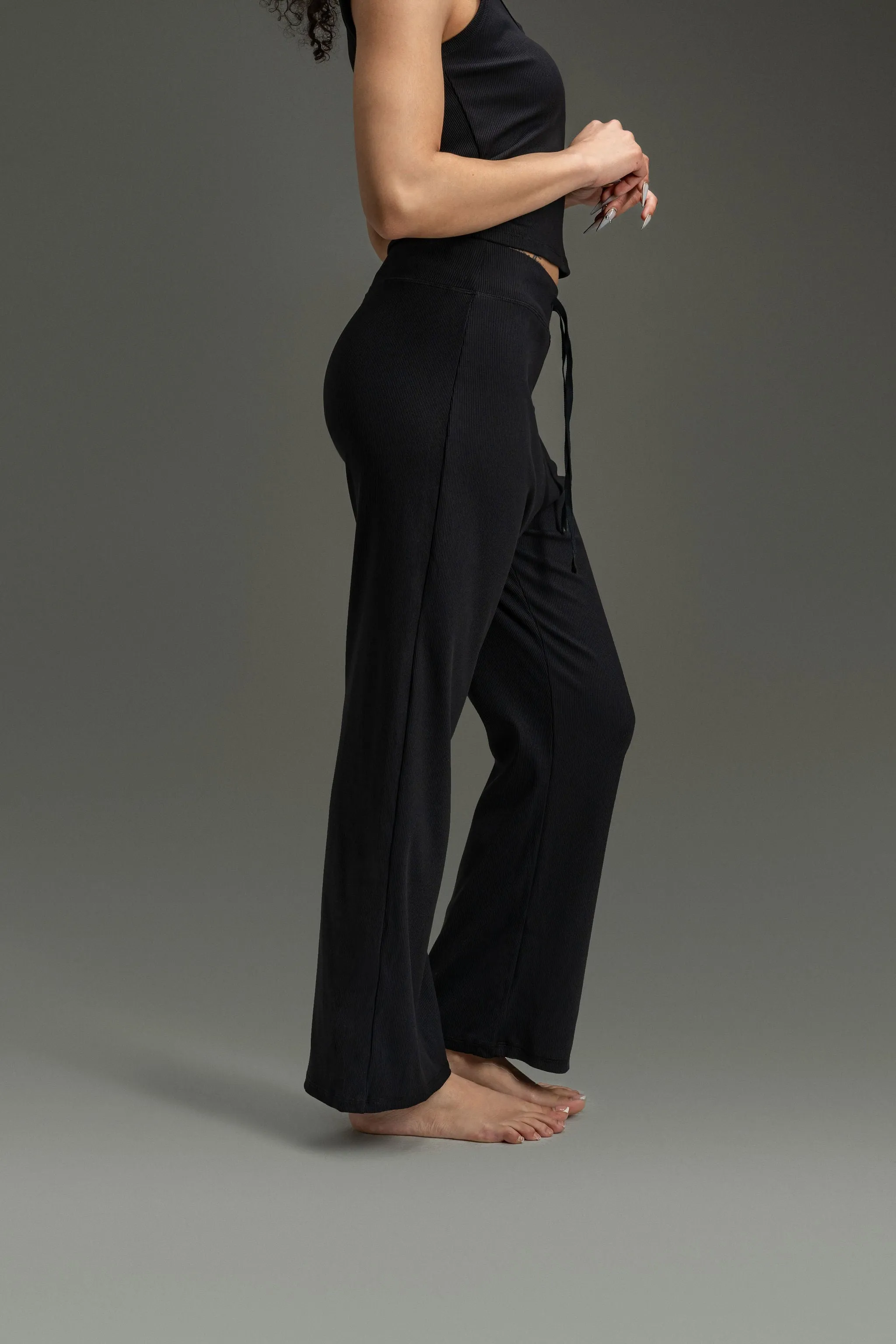 Regular Rib Relaxed Pants 30" - Charcoal Black sold by Kamo Fitness