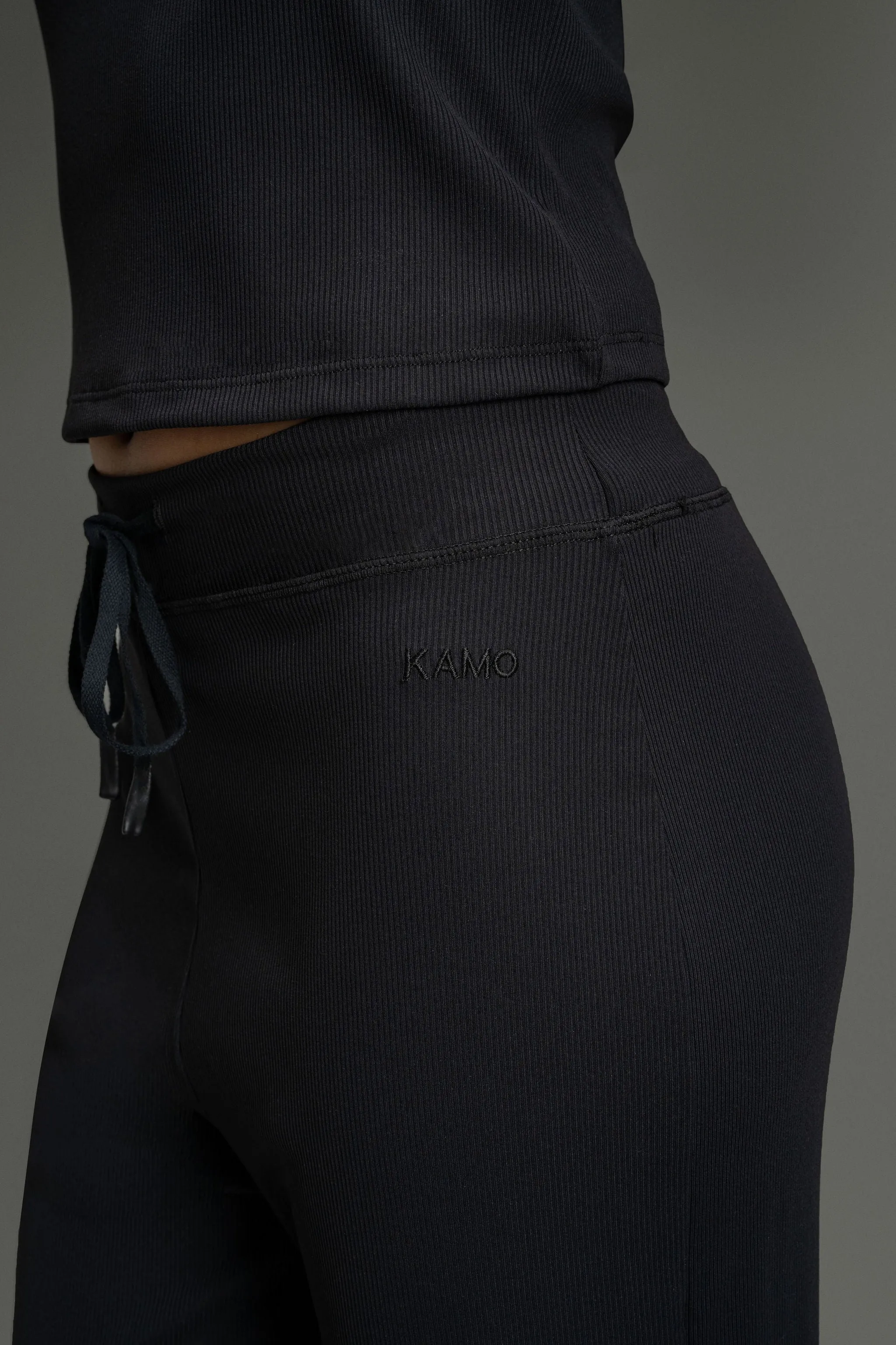 Regular Rib Relaxed Pants 30" - Charcoal Black sold by Kamo Fitness product image thumbnail 3