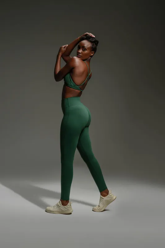 Alura V-Line Leggings - Dark Green sold by Kamo Fitness