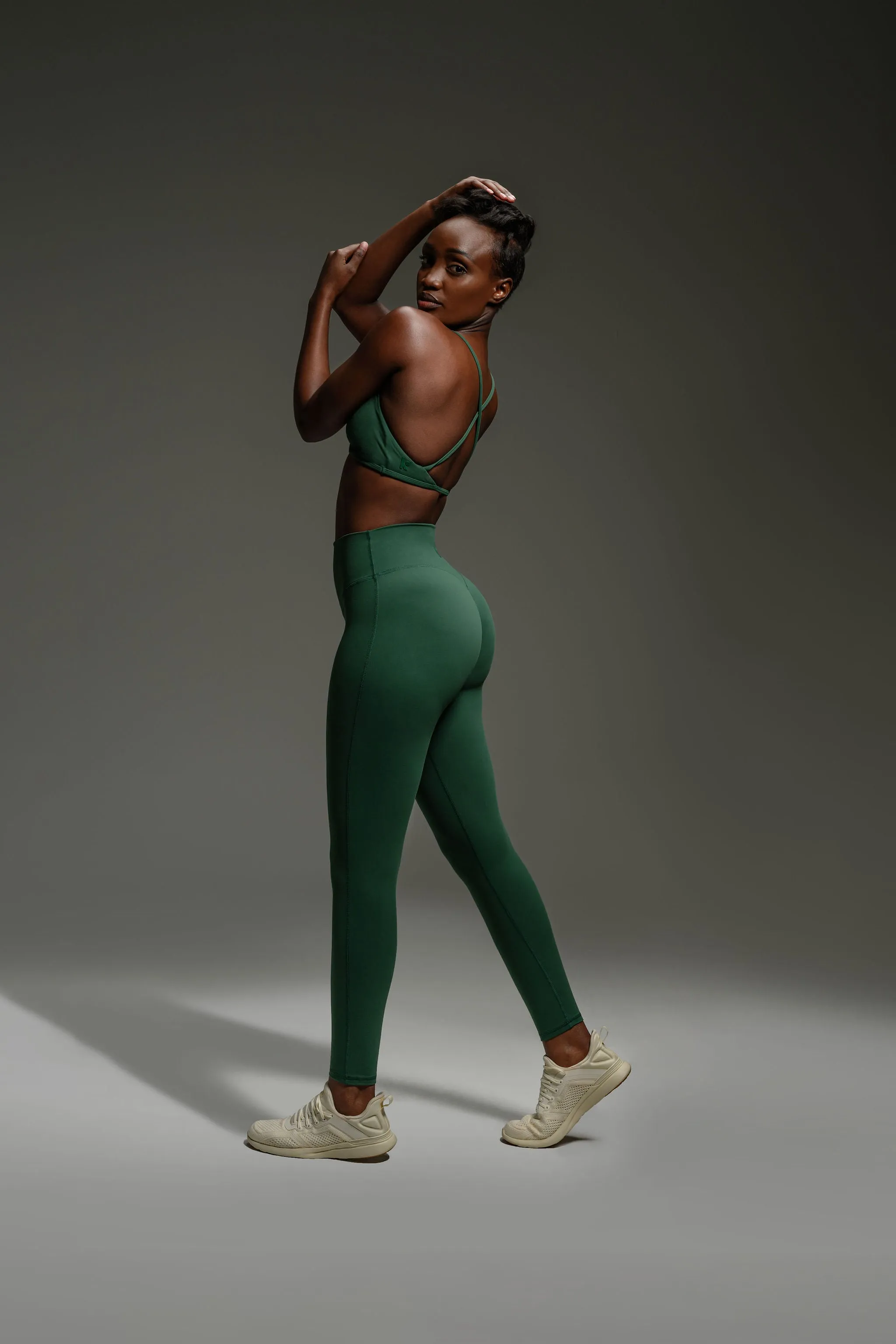 Alura V-Line Leggings - Dark Green sold by Kamo Fitness