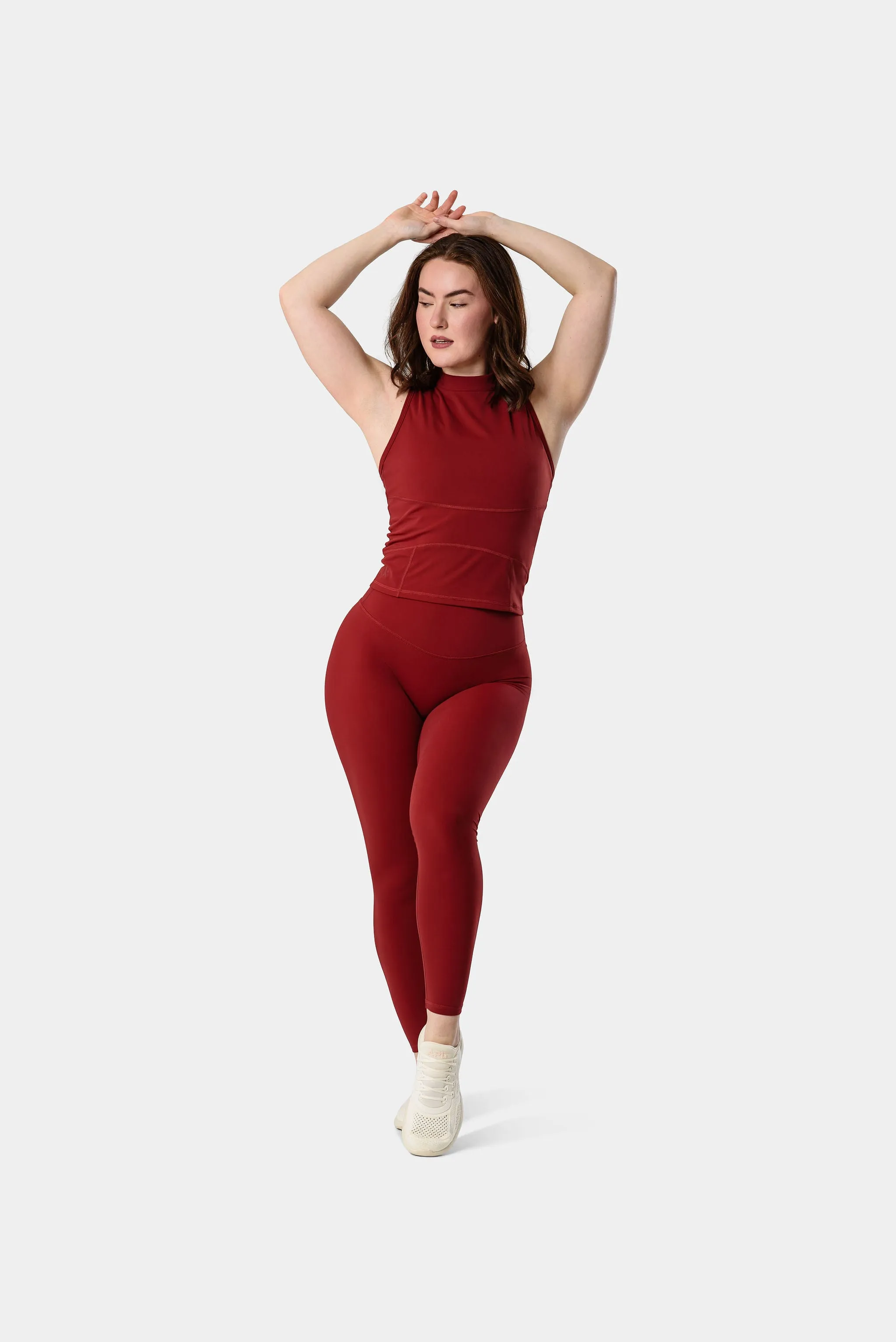 Mia High Neck Top - Sun Dried Tomato sold by Kamo Fitness product image thumbnail 4