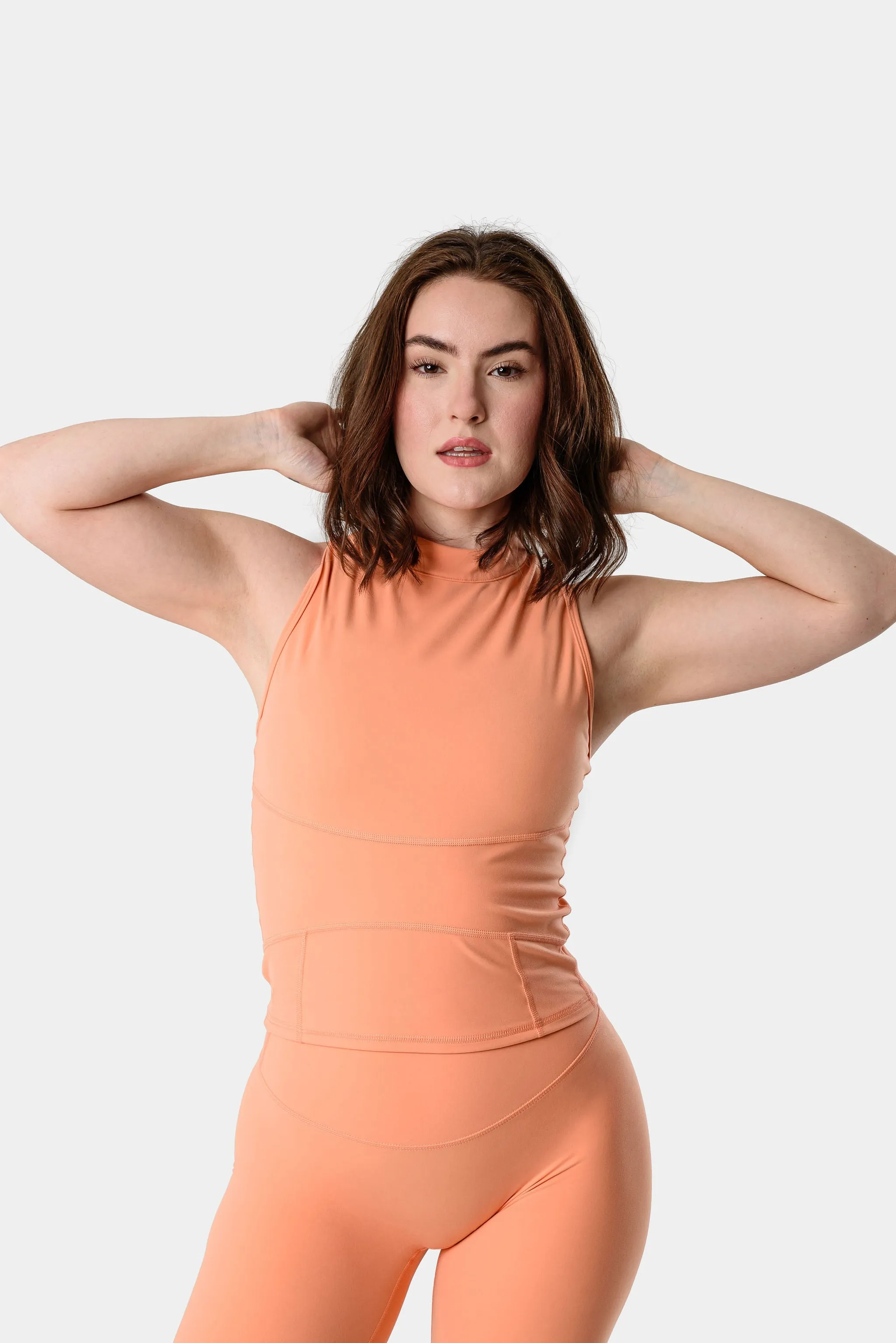 Mia High Neck Top - Orange sold by Kamo Fitness