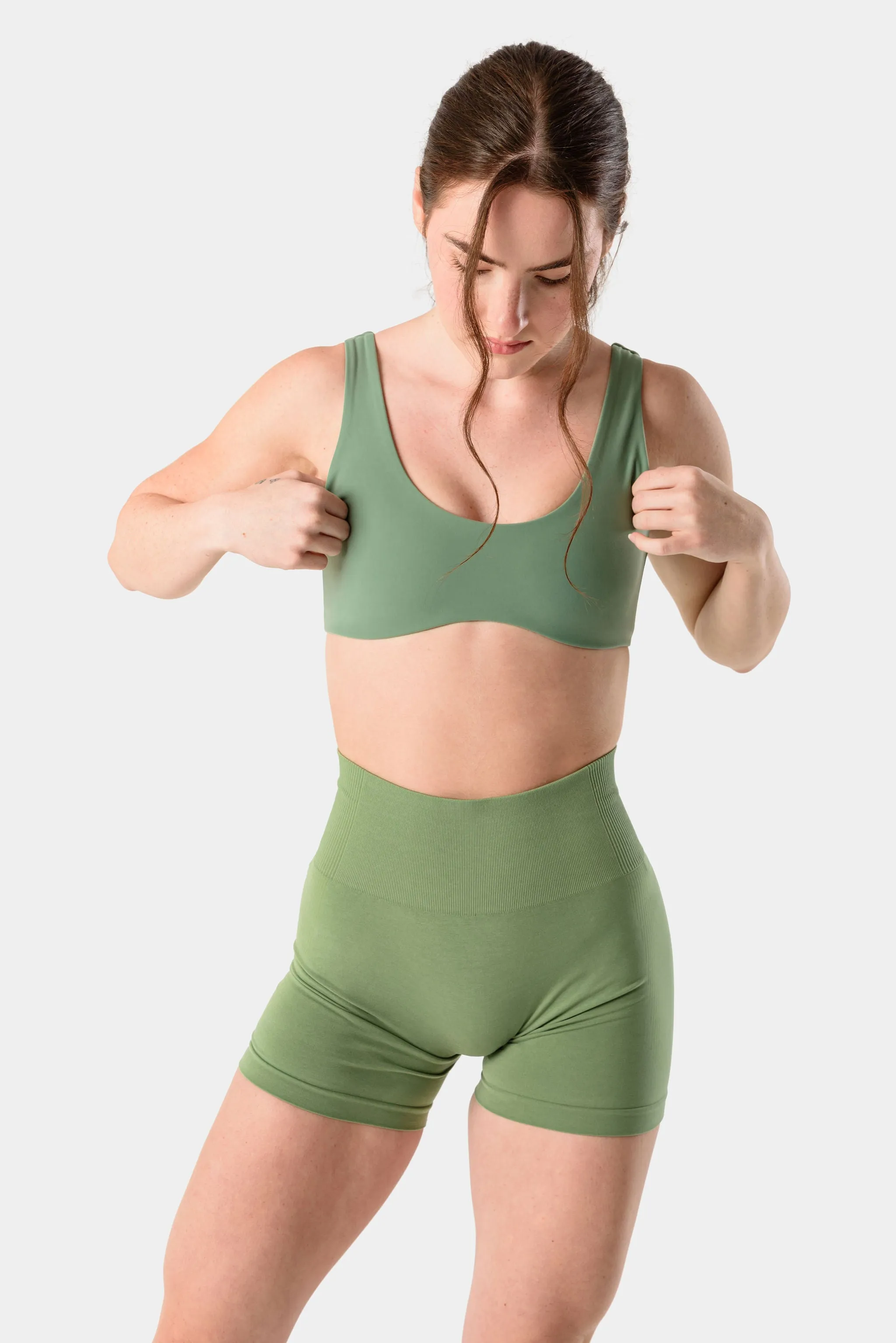 FeatherLite Cleo Sports Bra - Loden Frost sold by Kamo Fitness
