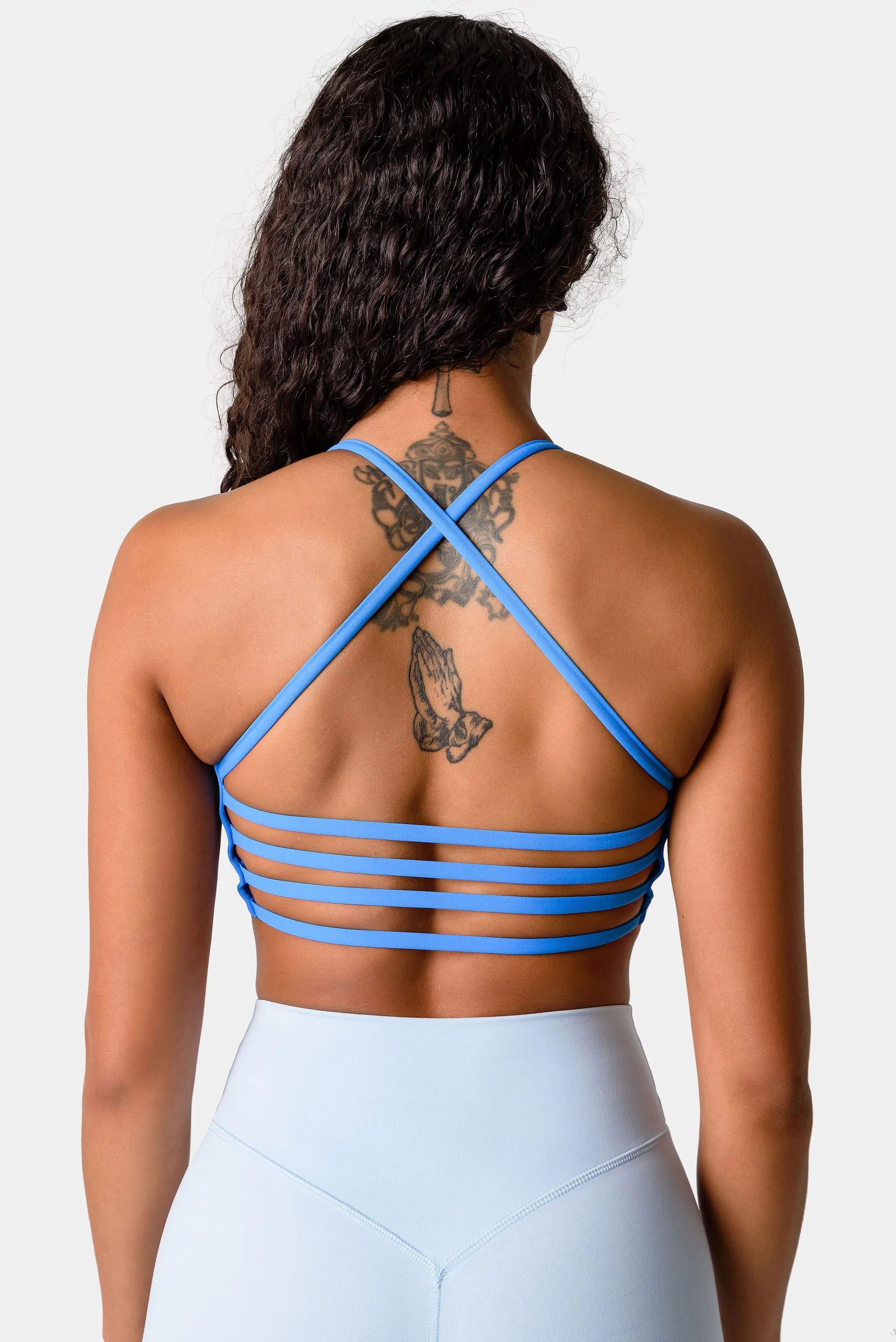 Iris Strappy Back Crop Sports Bra - Glass Blue sold by Kamo Fitness product image thumbnail 4