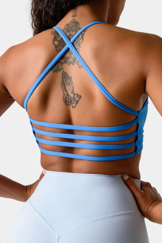 Iris Strappy Back Crop Sports Bra - Glass Blue sold by Kamo Fitness