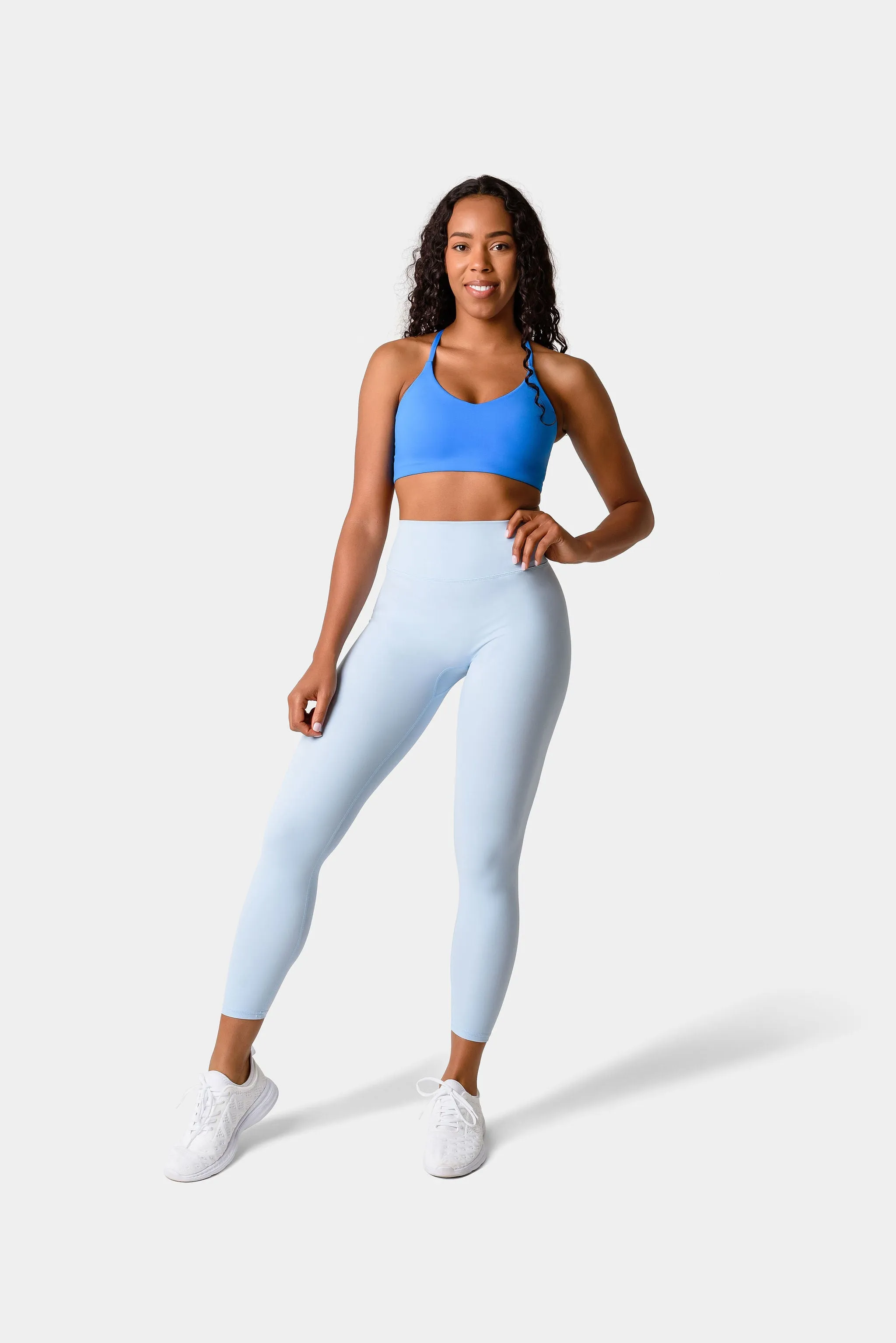 Iris Strappy Back Crop Sports Bra - Glass Blue sold by Kamo Fitness product image thumbnail 3