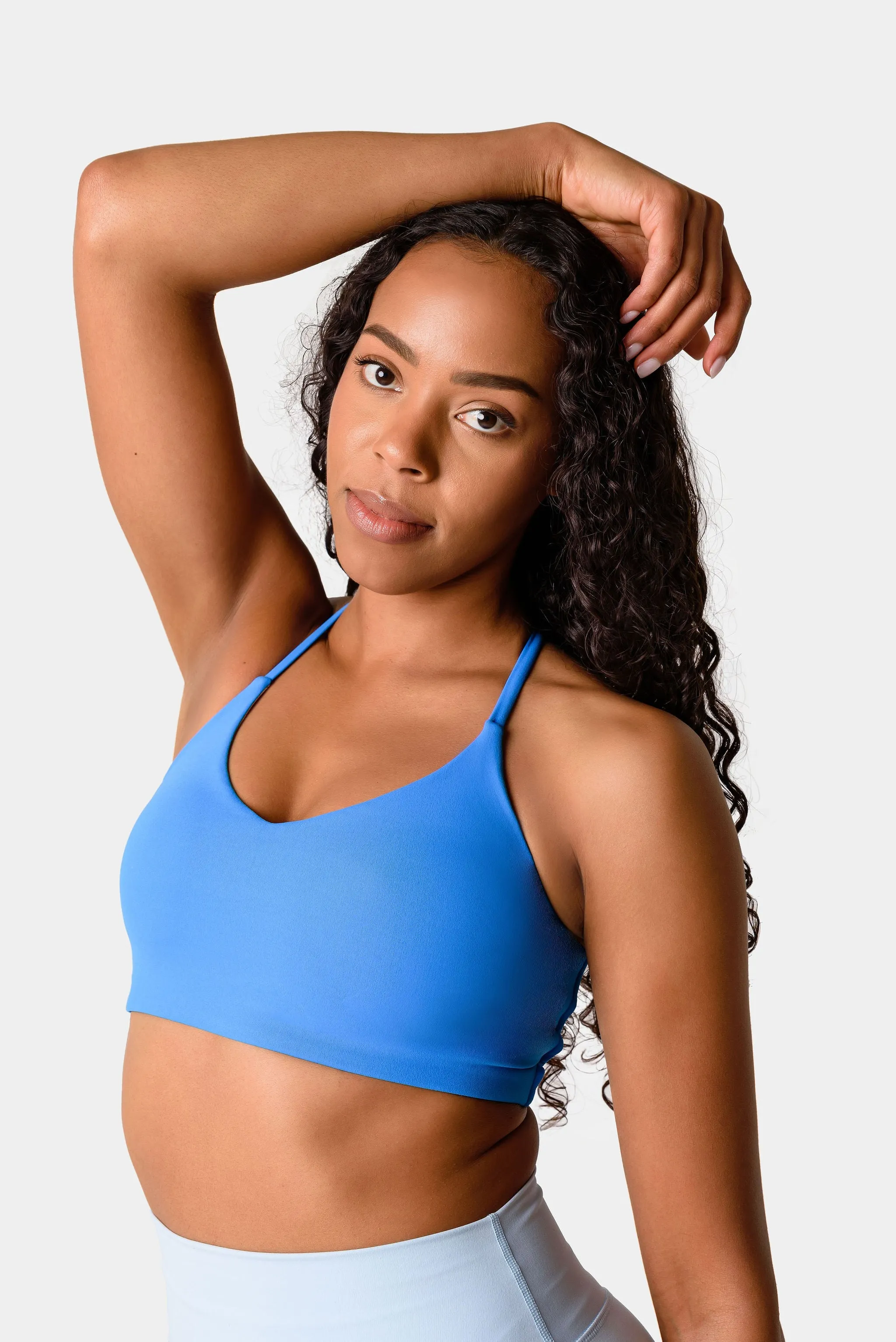 Iris Strappy Back Crop Sports Bra - Glass Blue sold by Kamo Fitness product image thumbnail 2