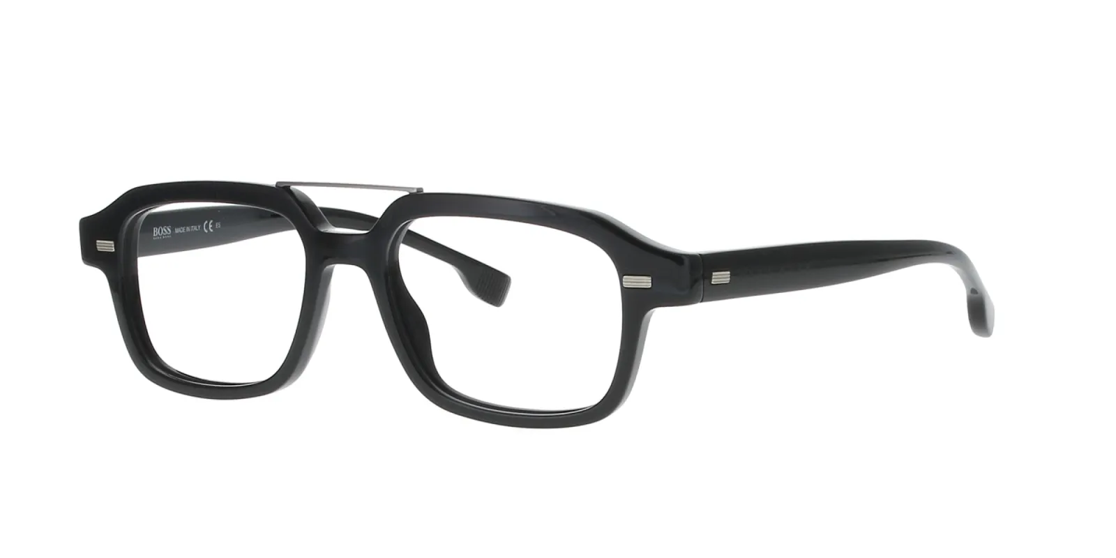 Shiny Black Double Bridge Aviator Boss Frame sold by Fashion Eyewear