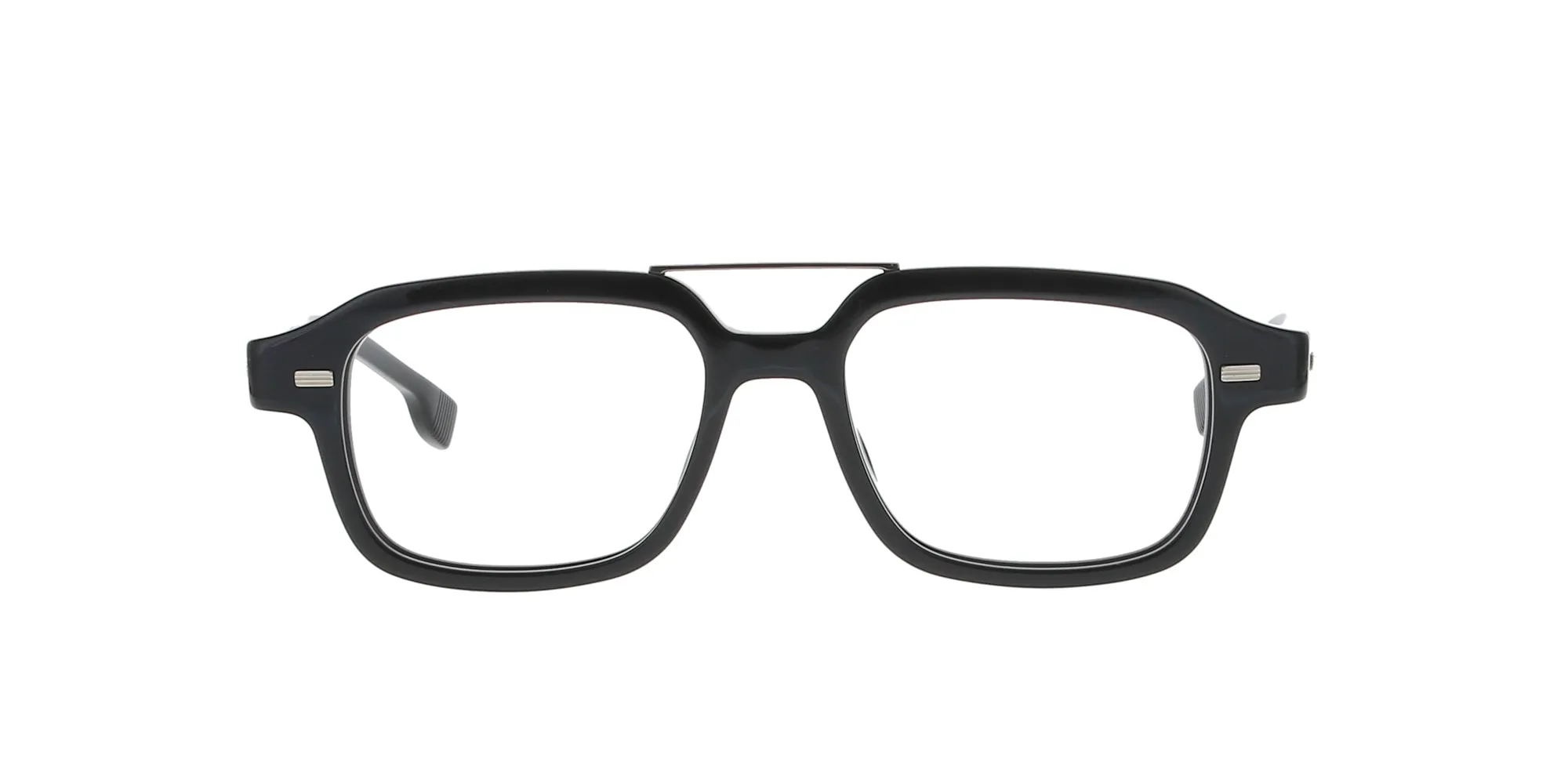 Shiny Black Double Bridge Aviator Boss Frame sold by Fashion Eyewear product image thumbnail 2