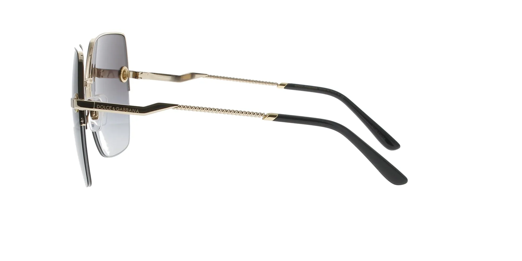 Oversized Black and Gold Square Dolce & Gabbana Sunglasses sold by Fashion Eyewear product image thumbnail 3