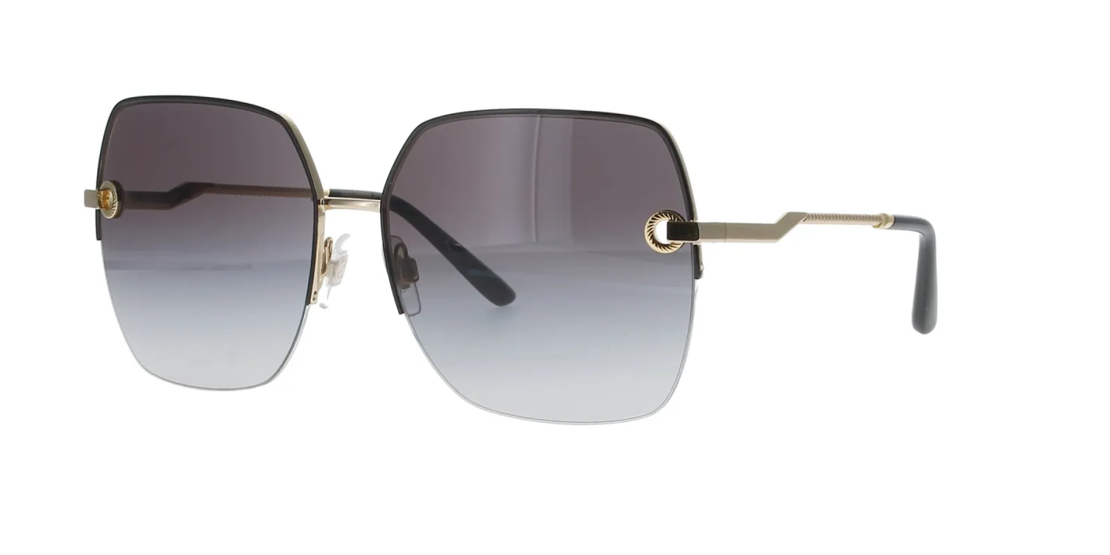 Oversized Black and Gold Square Dolce & Gabbana Sunglasses sold by Fashion Eyewear