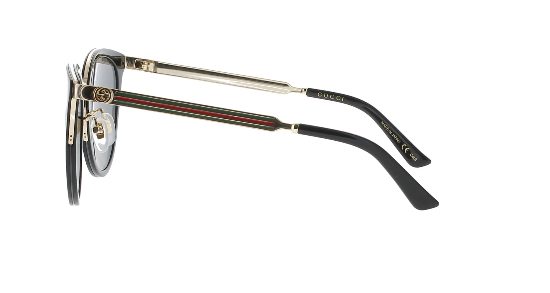 Black and Gold Round Gucci Sunglasses sold by Fashion Eyewear product image thumbnail 3