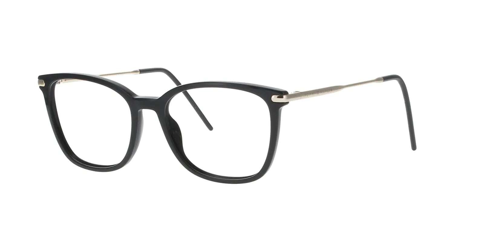 Glossy Black and Gold Tommy Hilfiger Frame sold by Fashion Eyewear