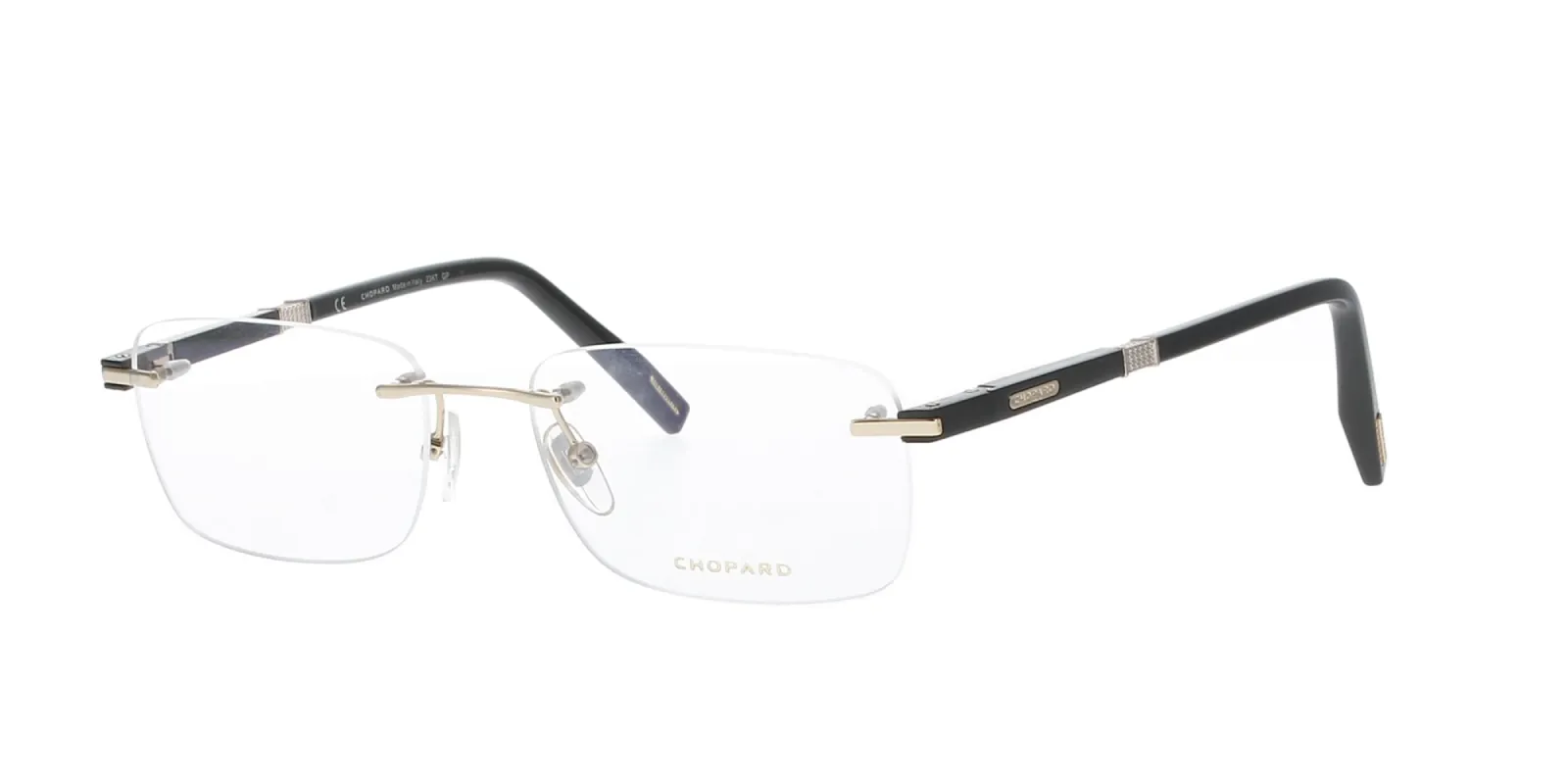 Rimless Gold and Carbon Fiber Chopard Frame sold by Fashion Eyewear