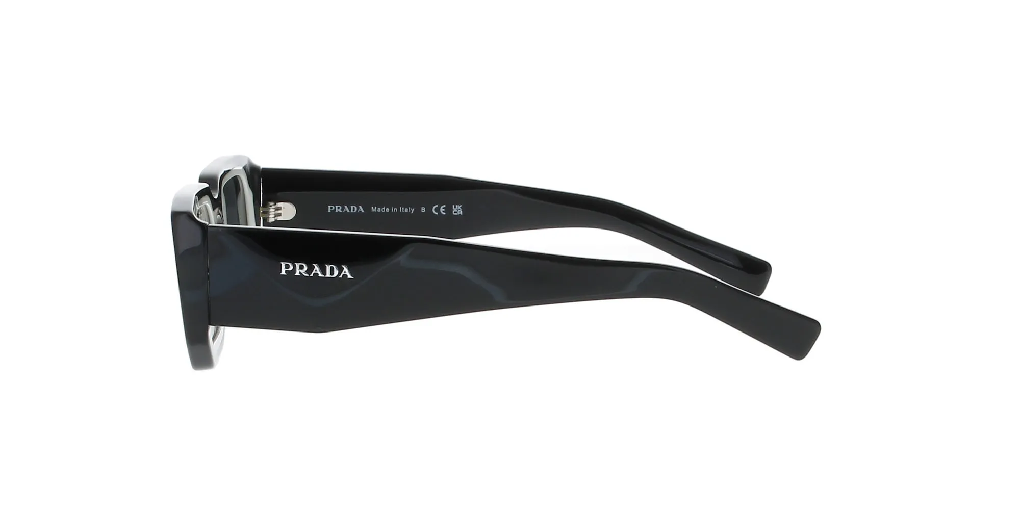 Rectangular Polished Black Prada Sunglasses sold by Fashion Eyewear product image thumbnail 3