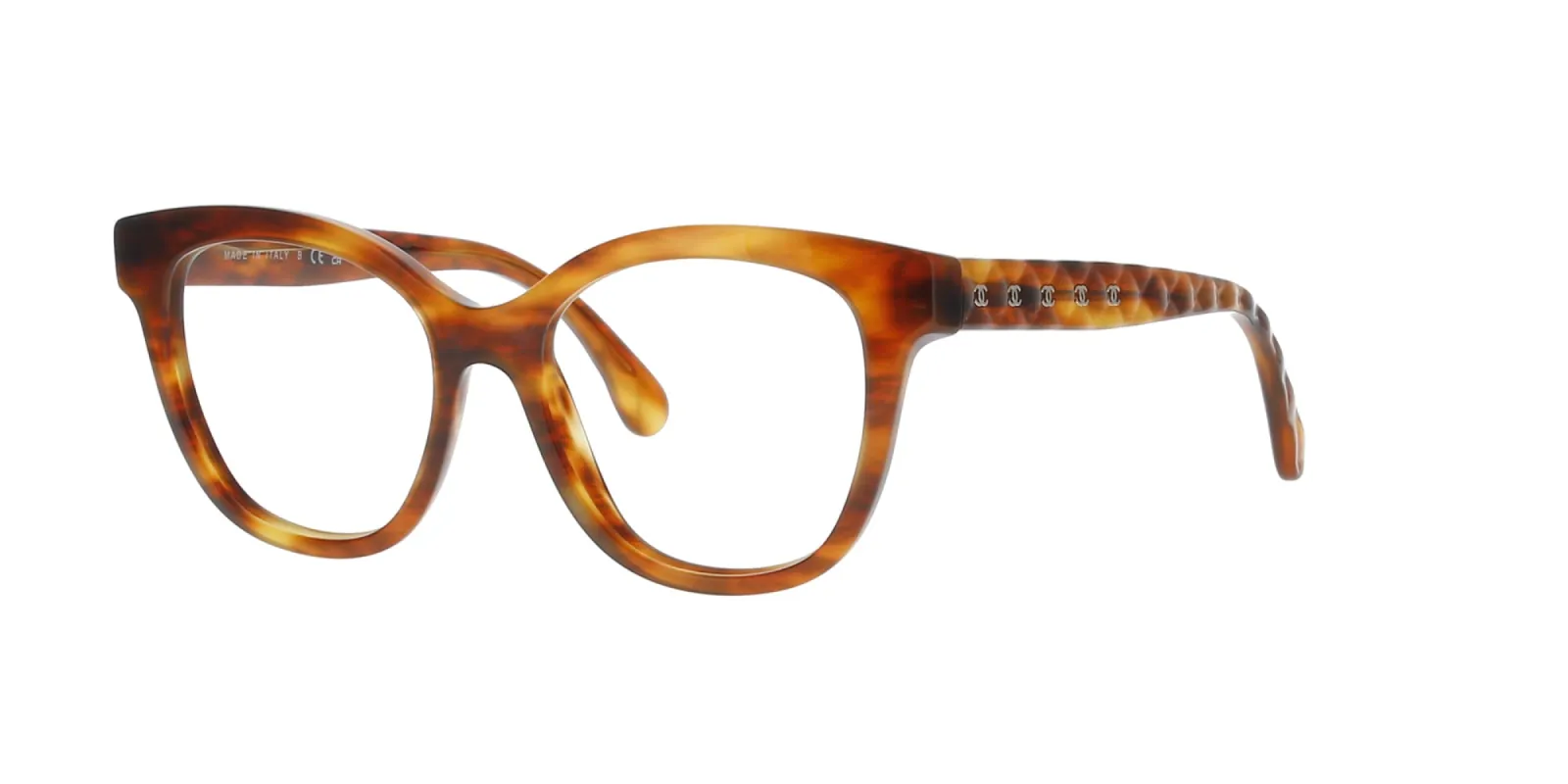 Striped Havana Butterfly Chanel Frame sold by Fashion Eyewear