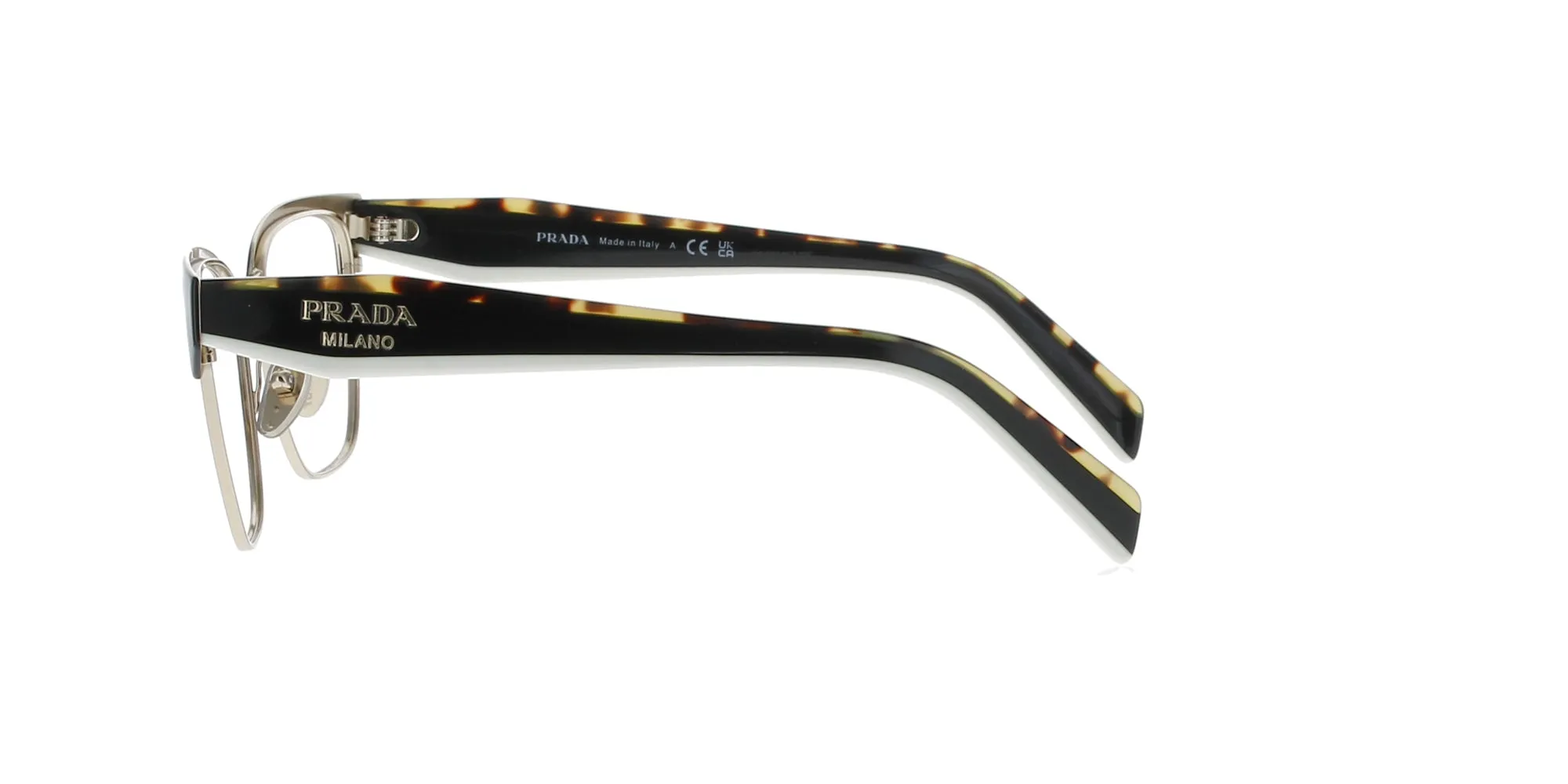 Black and Pale Gold Prada Frame sold by Fashion Eyewear product image thumbnail 3
