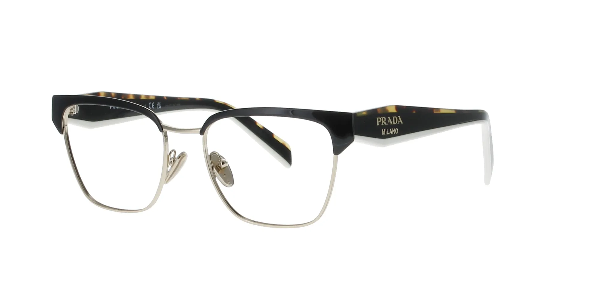 Black and Pale Gold Prada Frame sold by Fashion Eyewear