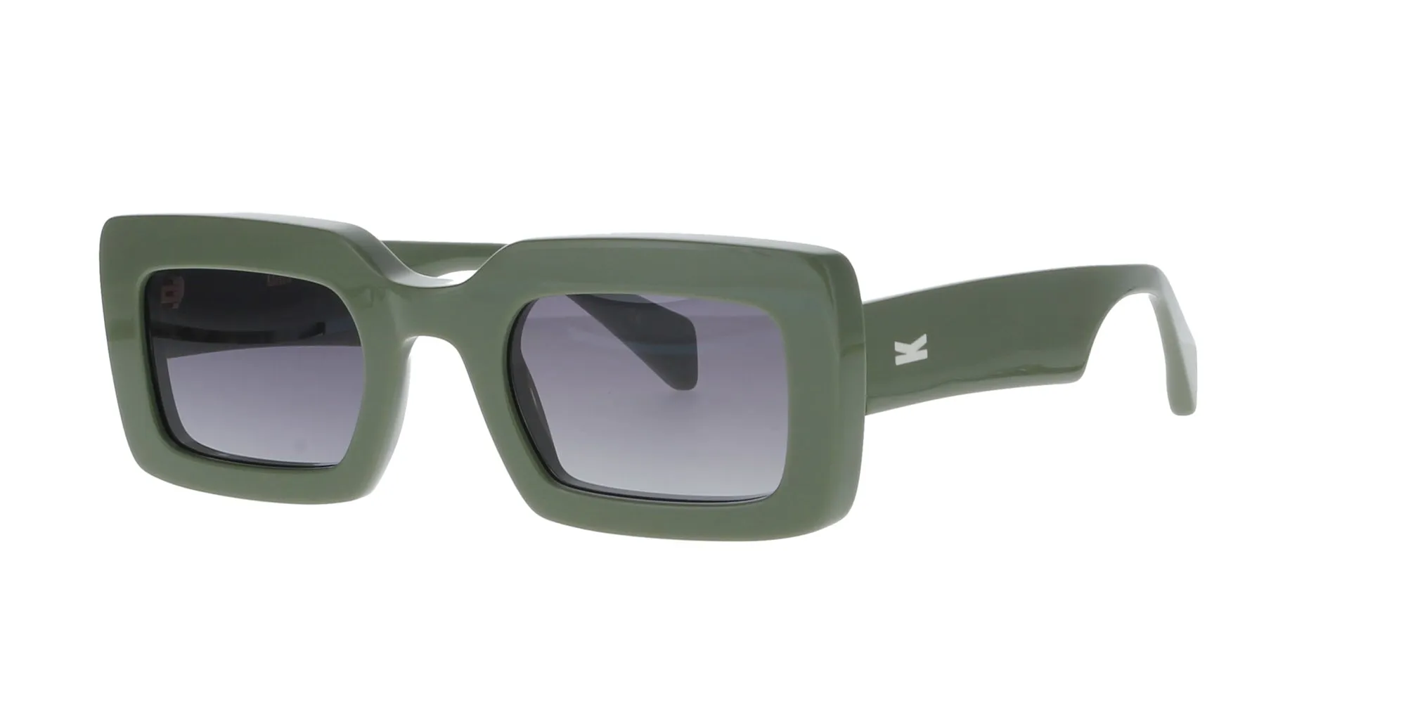Glossy Green Rectangle Handmade Kaleos Sunglasses sold by Fashion Eyewear
