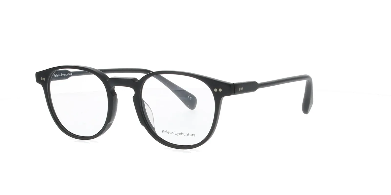 Round Matt Black Kaleos Frame with Sunglass Clip-on sold by Fashion Eyewear