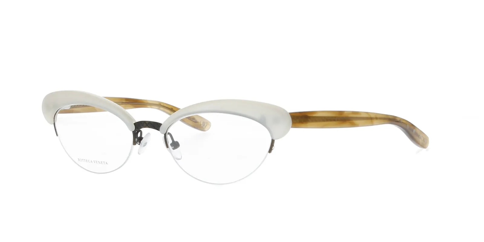 Gloss White and Honey Bottega Veneta Frame sold by Fashion Eyewear