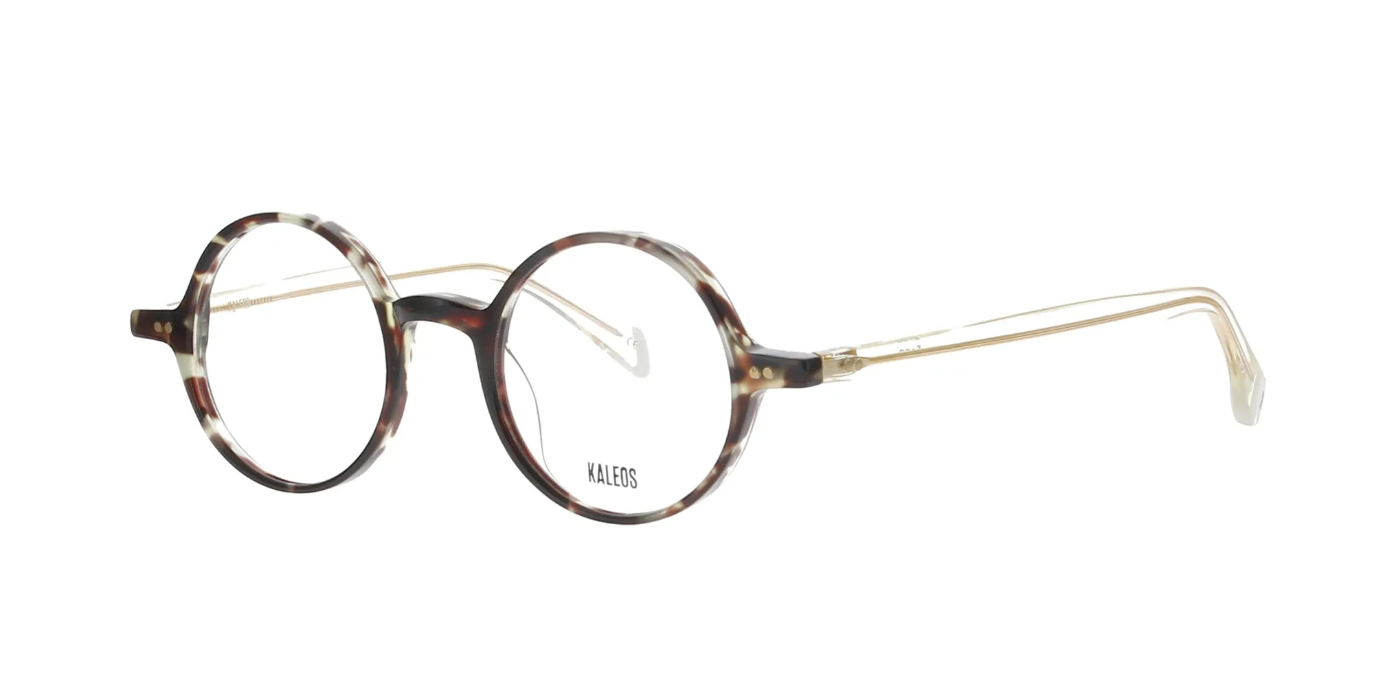 Round Tortoise and Yellow Kaleos Frame sold by Fashion Eyewear