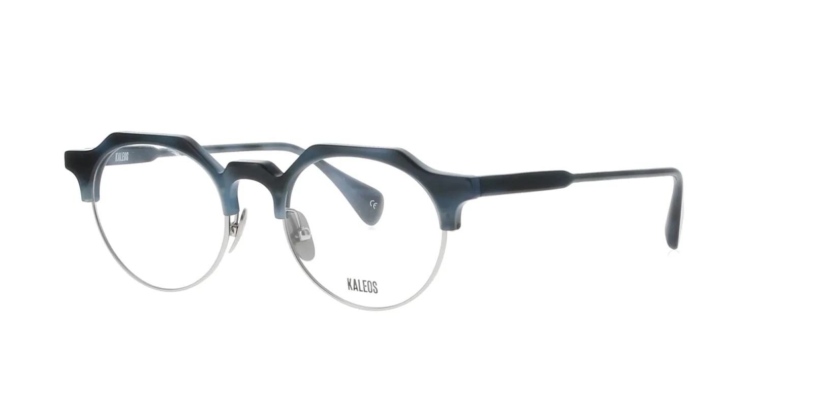 Blue Tortoiseshell and Stainless Steel Kaleos Frame sold by Fashion Eyewear