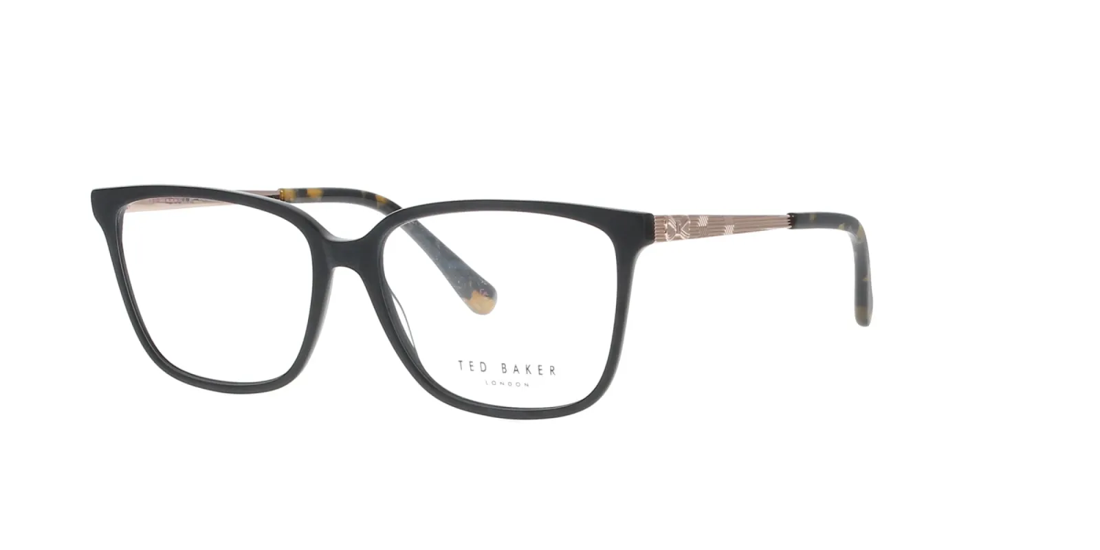 Matt Black and Rose Gold Ted Baker Frame made by Fashion Eyewear