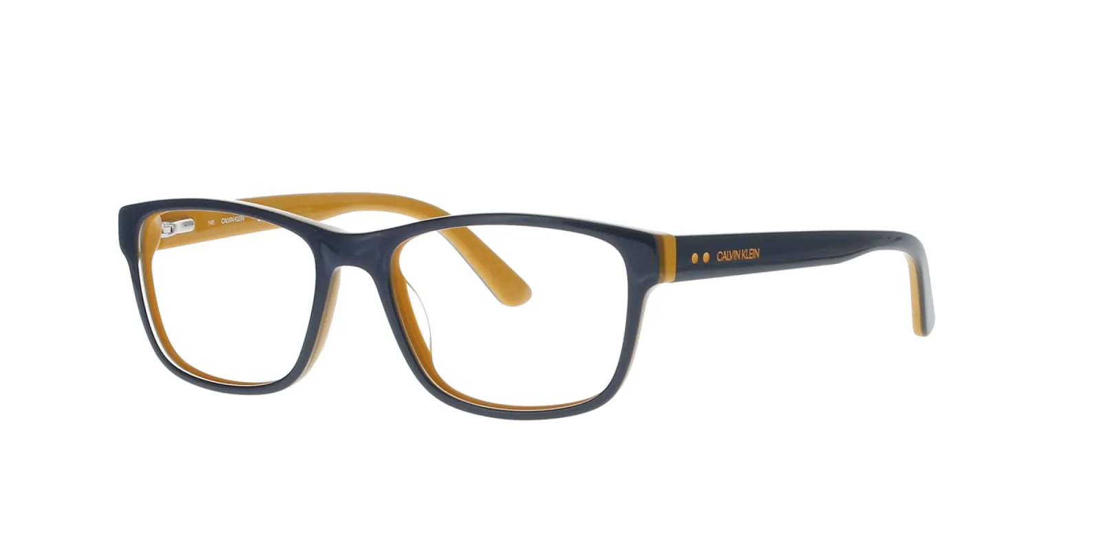 Glossy Navy and Maize Calvin Klein Frame sold by Fashion Eyewear
