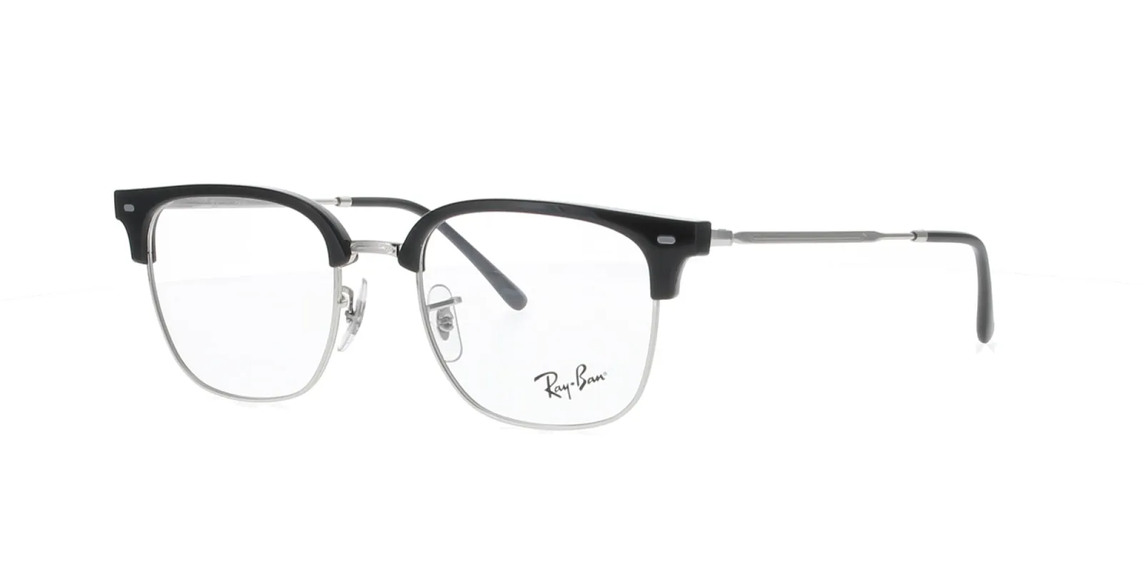 Polished Black on Silver Rayban New Clubmaster sold by Fashion Eyewear