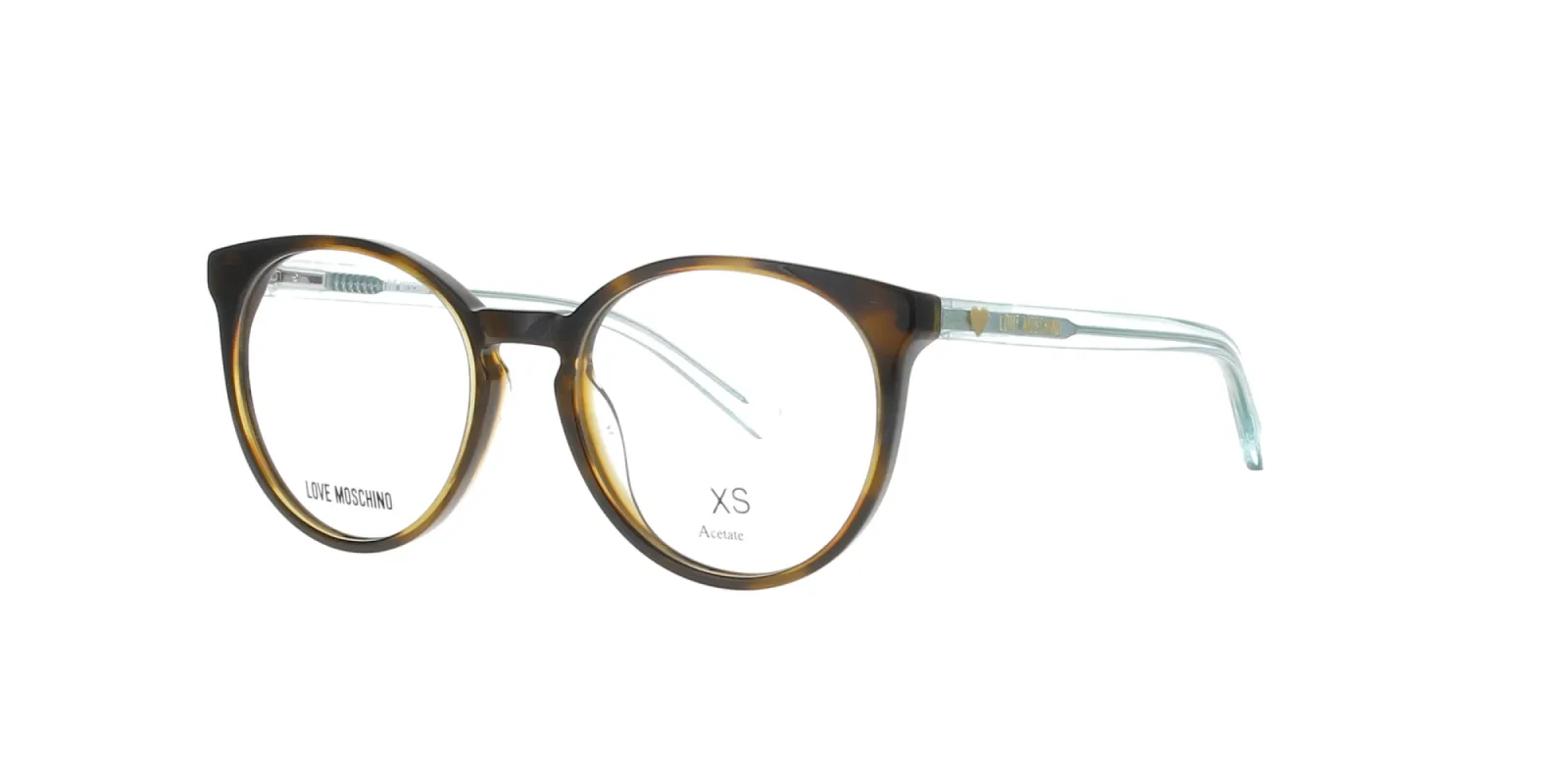 Havana with Green Love Moschino XS frame sold by Fashion Eyewear