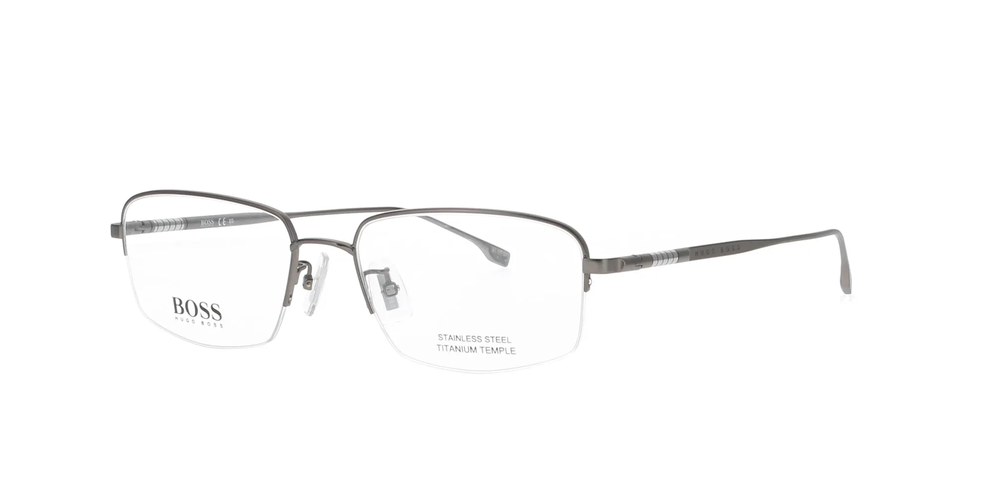Grey Stainless Steel with Titanium Rimless Boss Frame sold by Fashion Eyewear