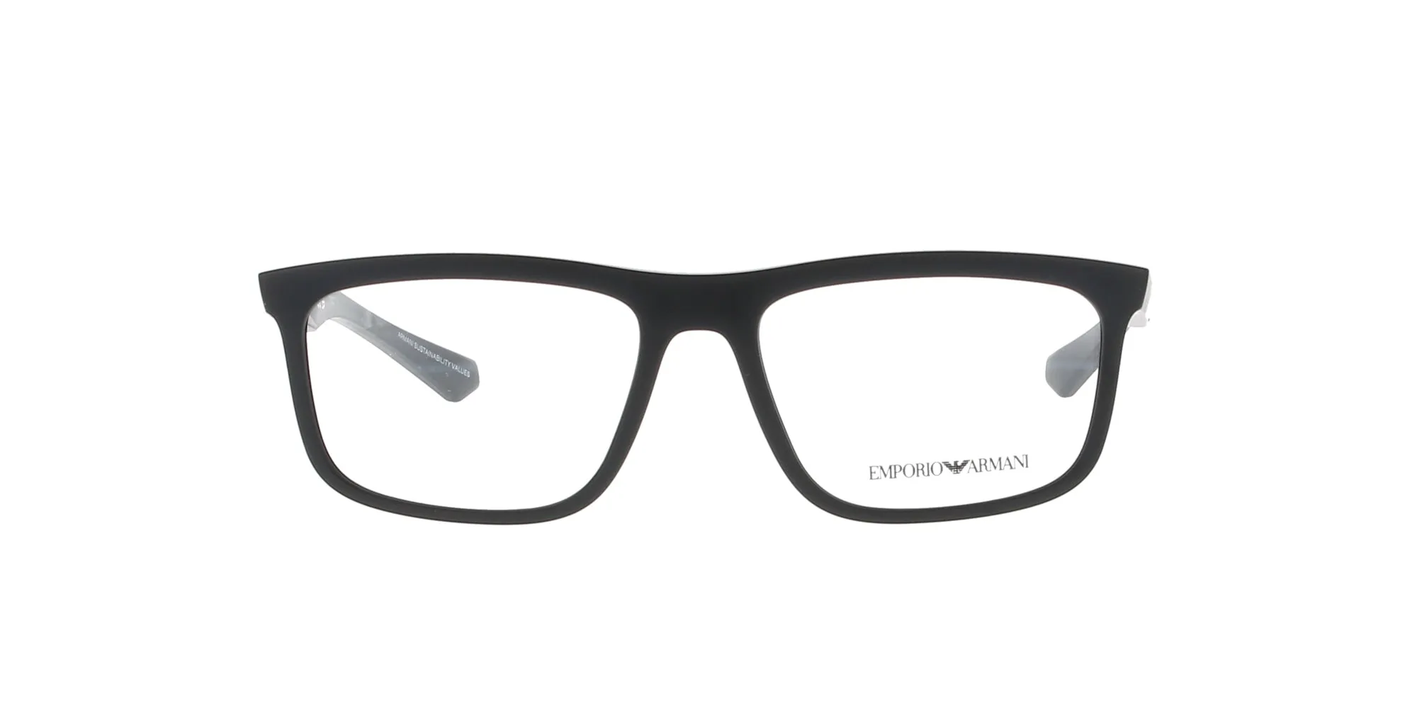 Matte Black Square Emporio Armani Frame sold by Fashion Eyewear product image thumbnail 2