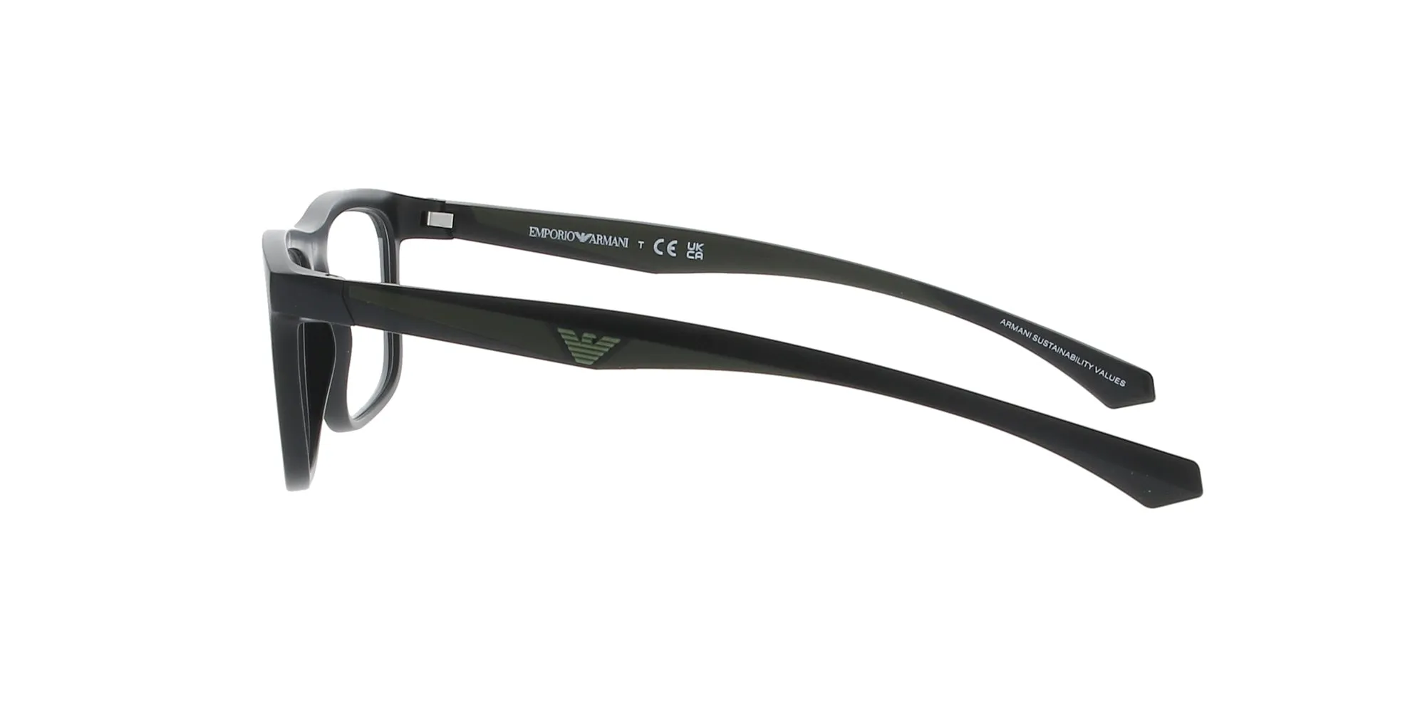 Matte Black Square Emporio Armani Frame sold by Fashion Eyewear product image thumbnail 3