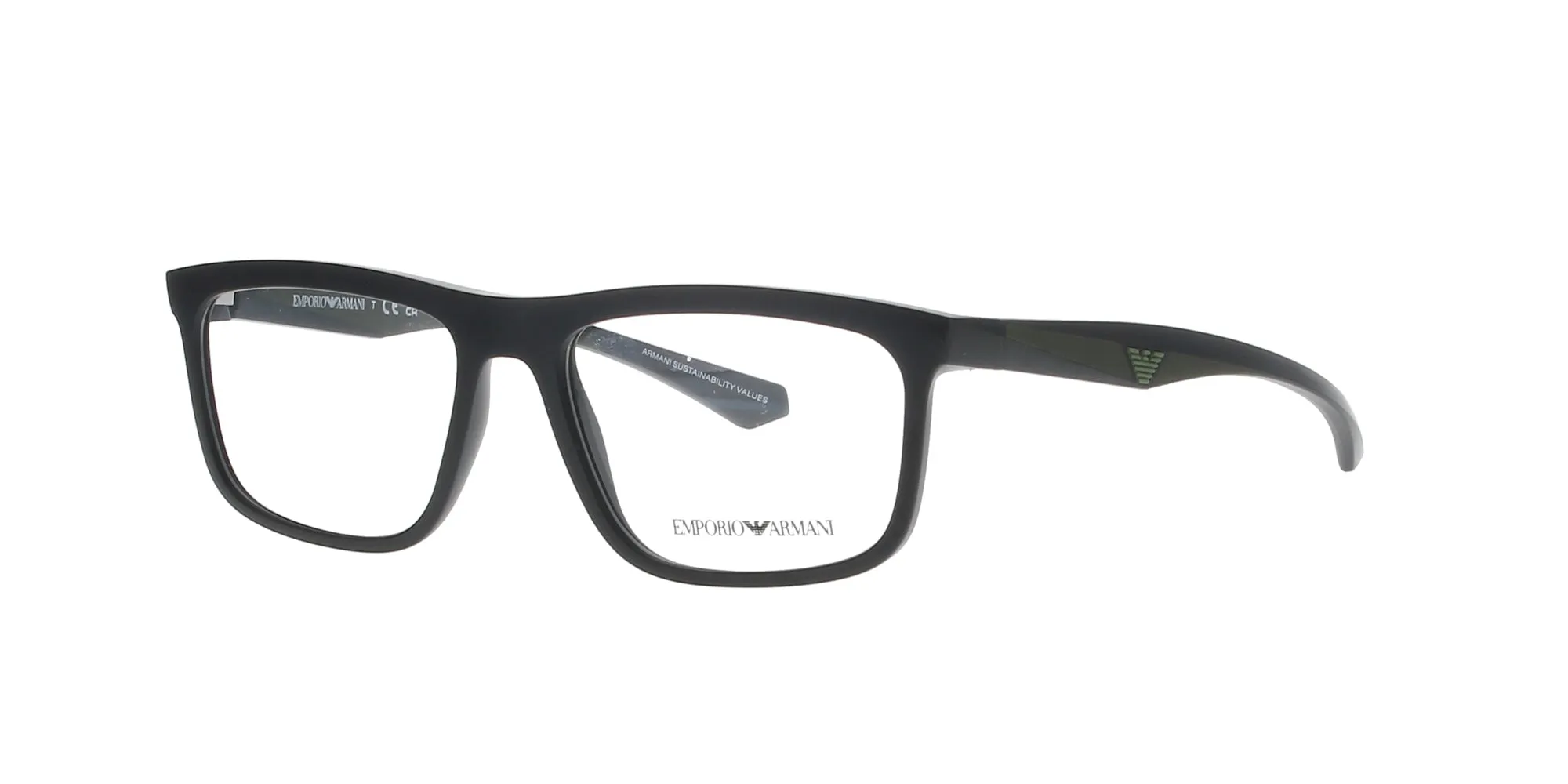 Matte Black Square Emporio Armani Frame sold by Fashion Eyewear
