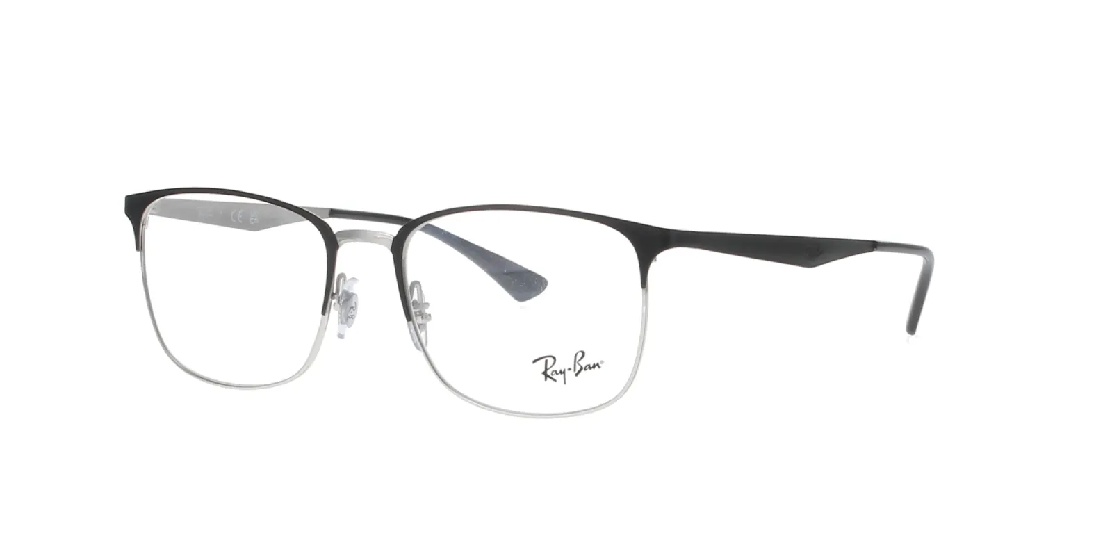 Matte Black on Silver Rayban Frame sold by Fashion Eyewear