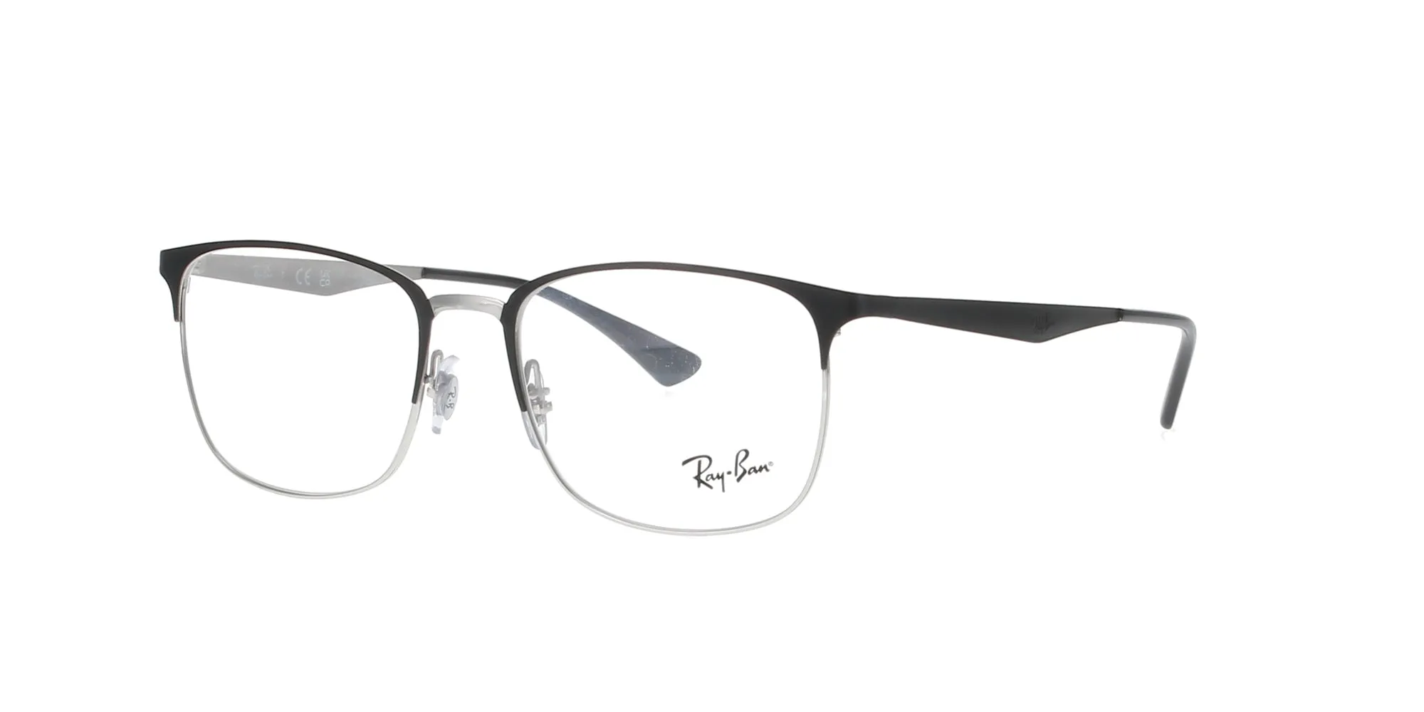 Matte Black on Silver Rayban Frame sold by Fashion Eyewear