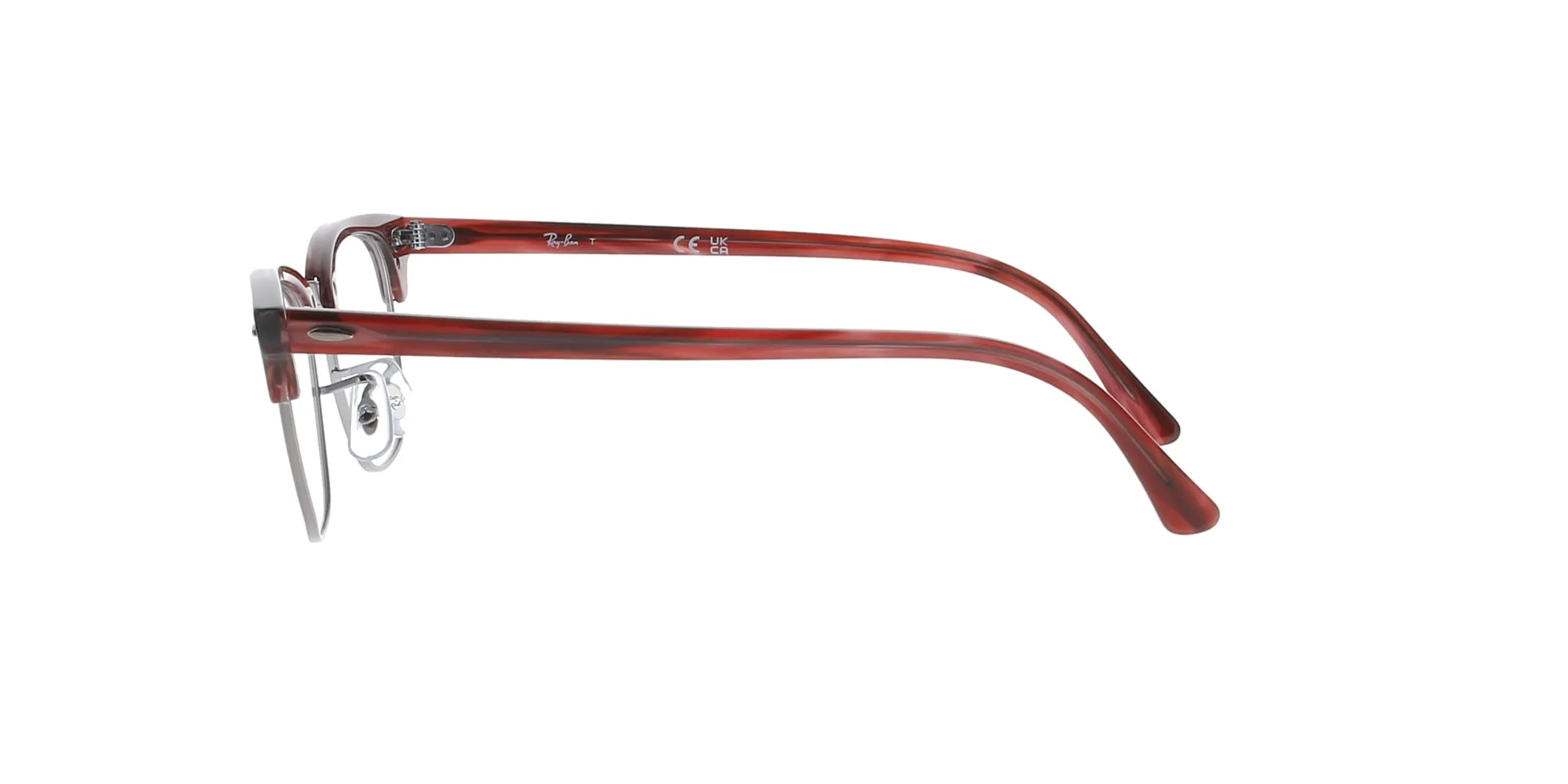 Polished Striped Red Rayban Clubmaster Frame sold by Fashion Eyewear product image thumbnail 3