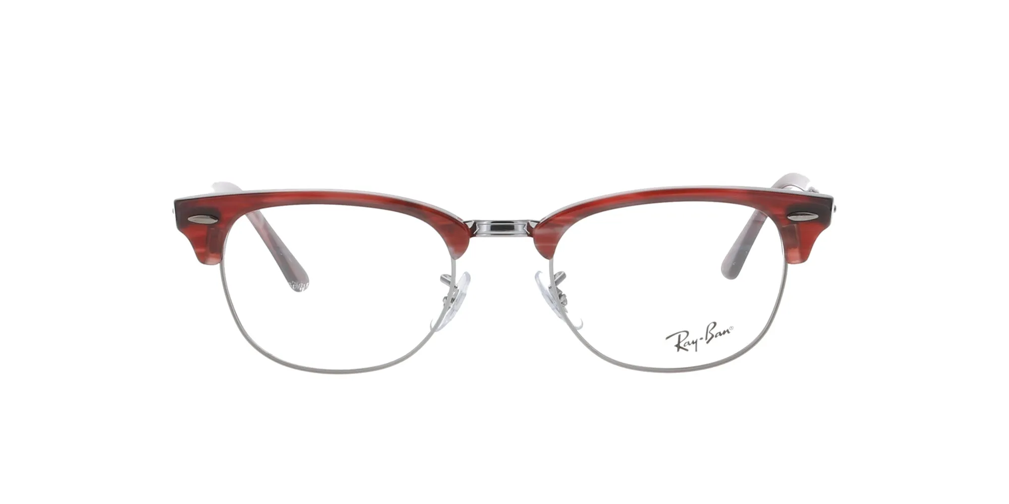 Polished Striped Red Rayban Clubmaster Frame sold by Fashion Eyewear product image thumbnail 2