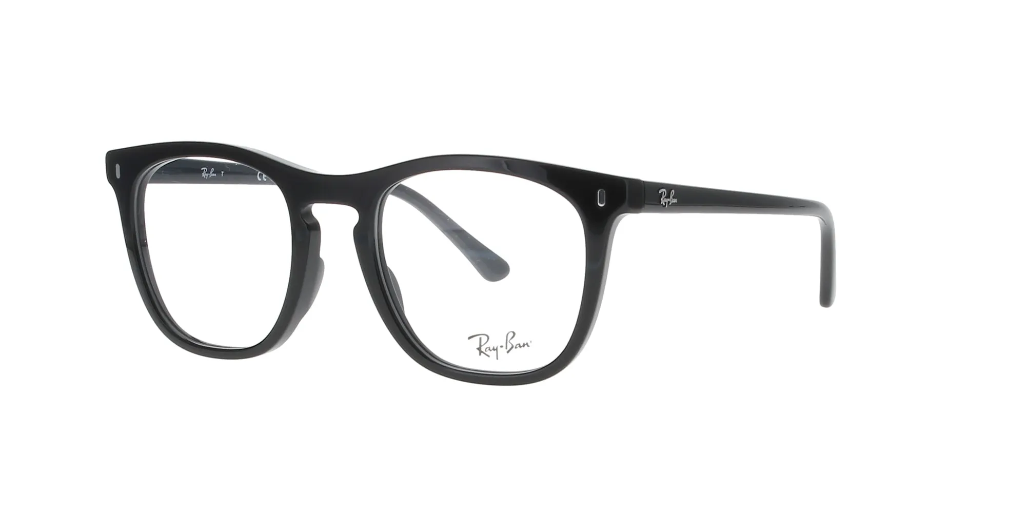 Square Polished Black Rayban Frame sold by Fashion Eyewear