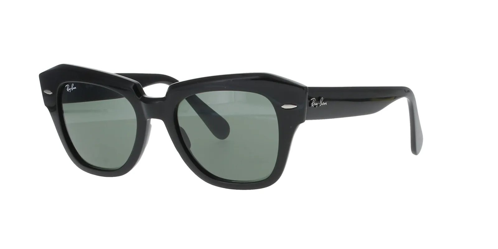 Polished Black Rayban State Street Sunglasses sold by Fashion Eyewear